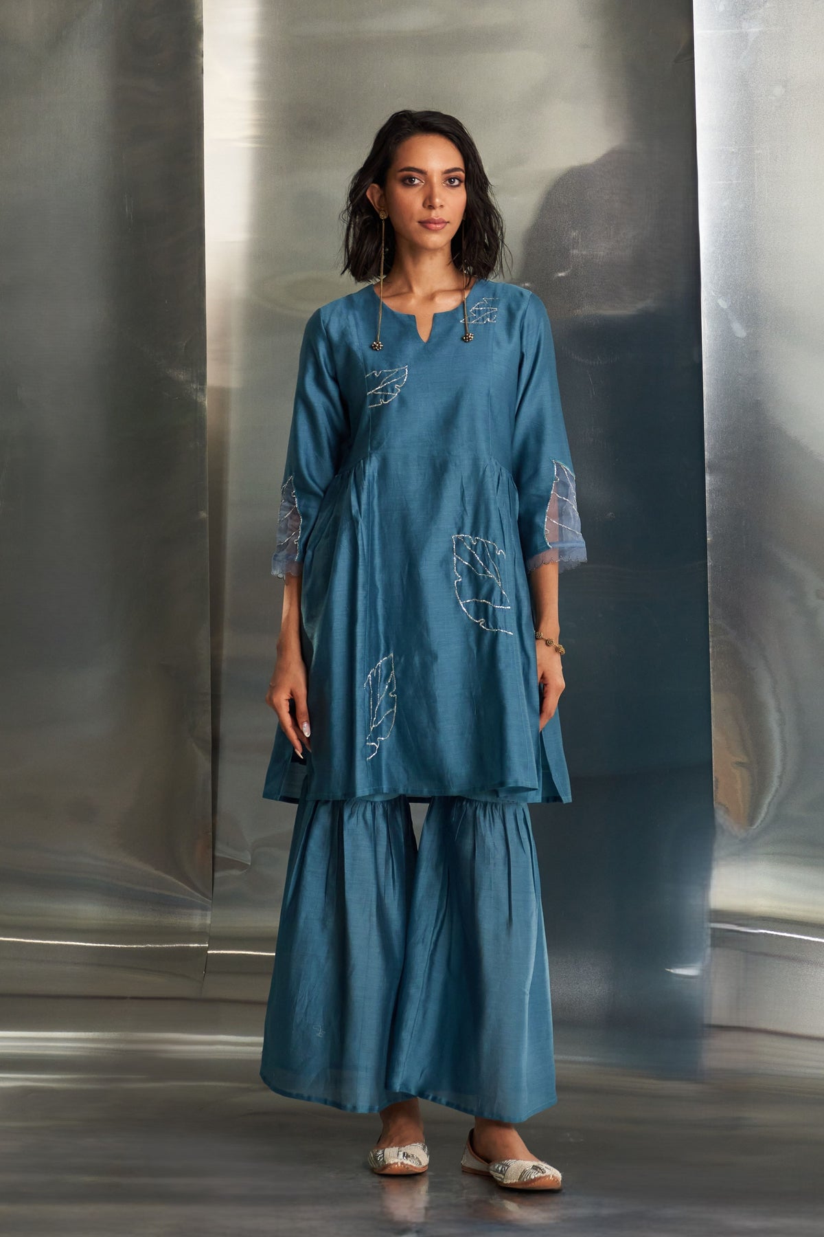 Straight Kurta Set With Sharara