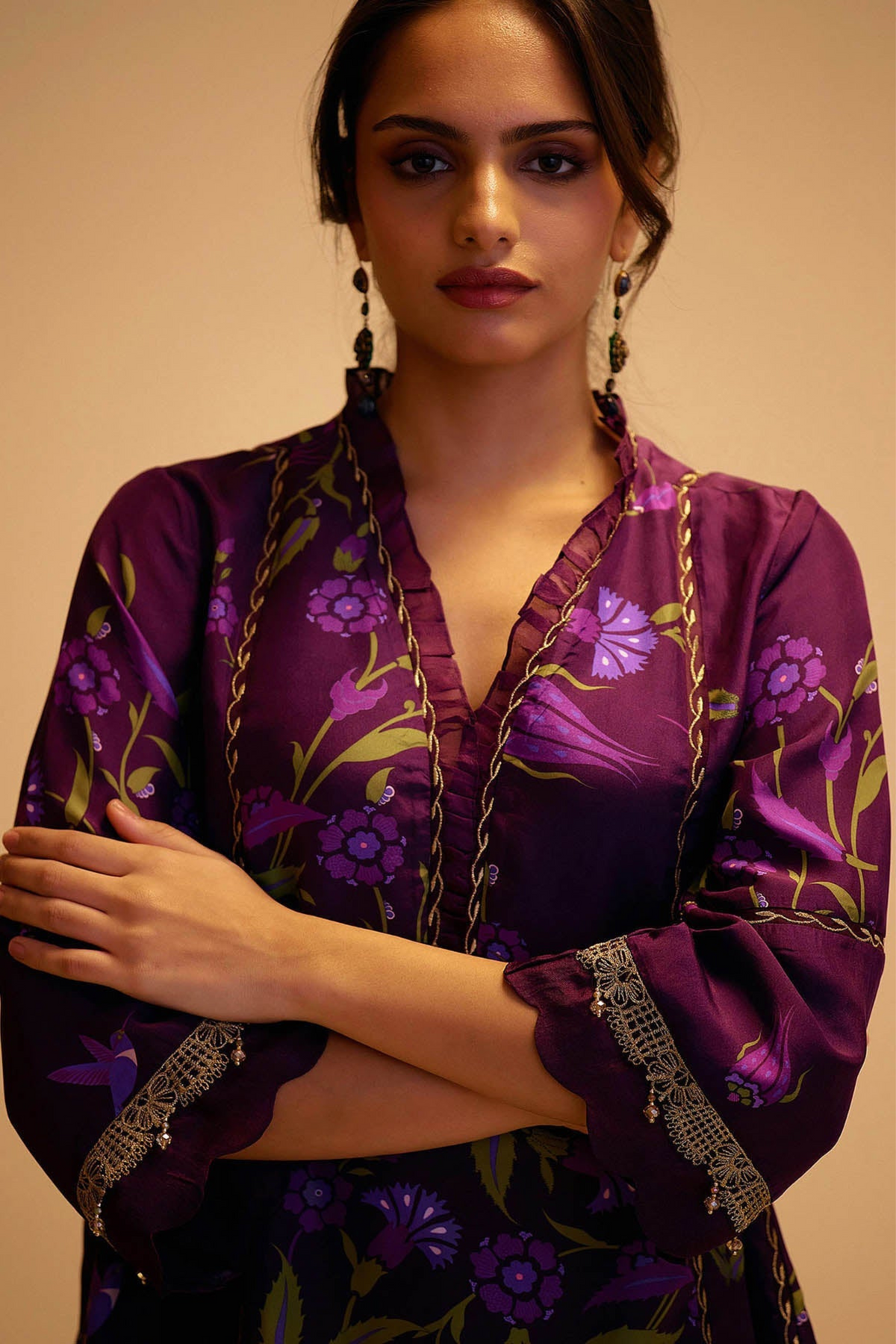 Farida Purple Kurta Set