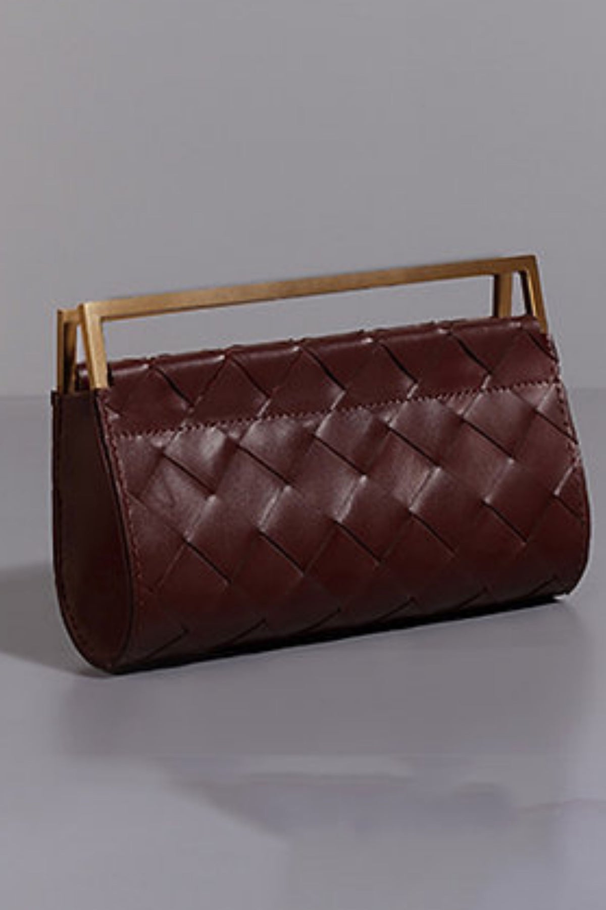 Red Woven Foldover Clutch