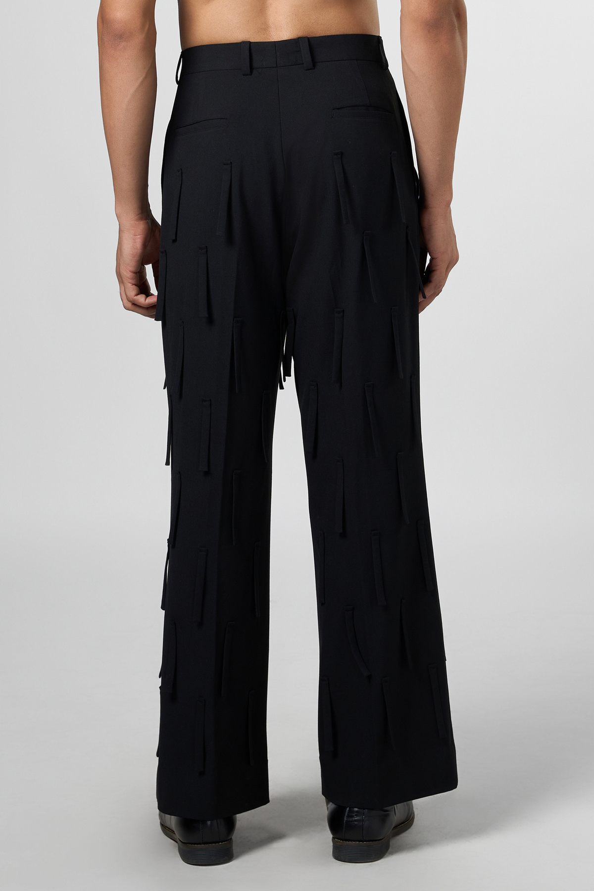 High Waist Fringe Texture Pants