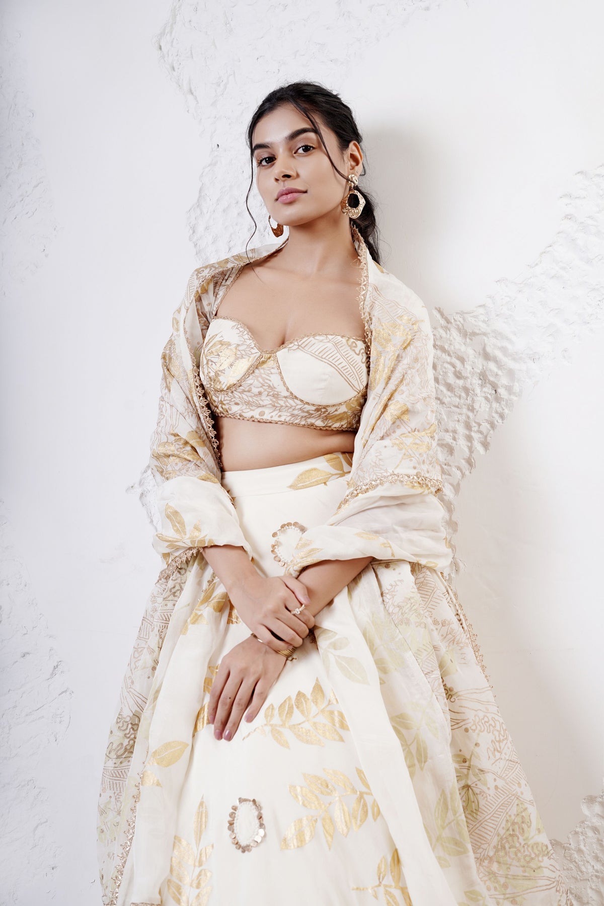 Ivory Leaf Lehenga Set