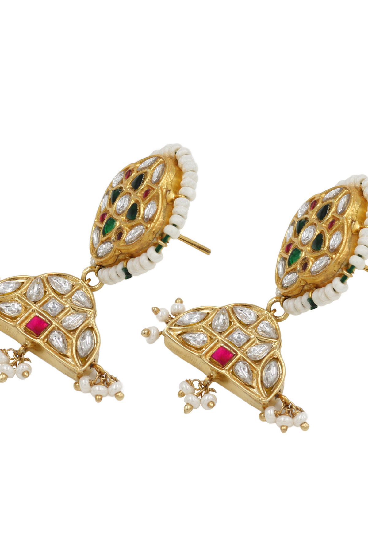 Golden Majesty Kundan Earrings.