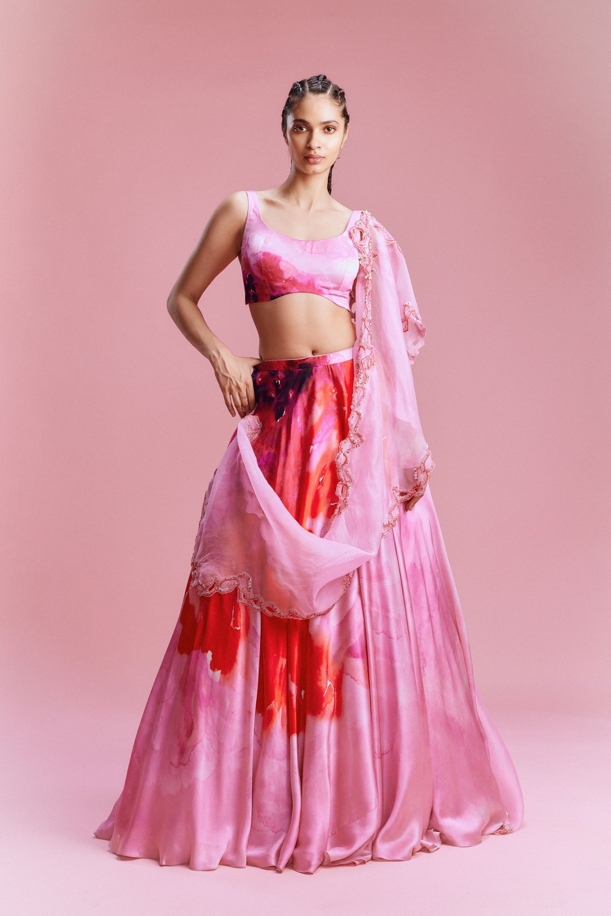 Sahana Fondant Pink Lehenga