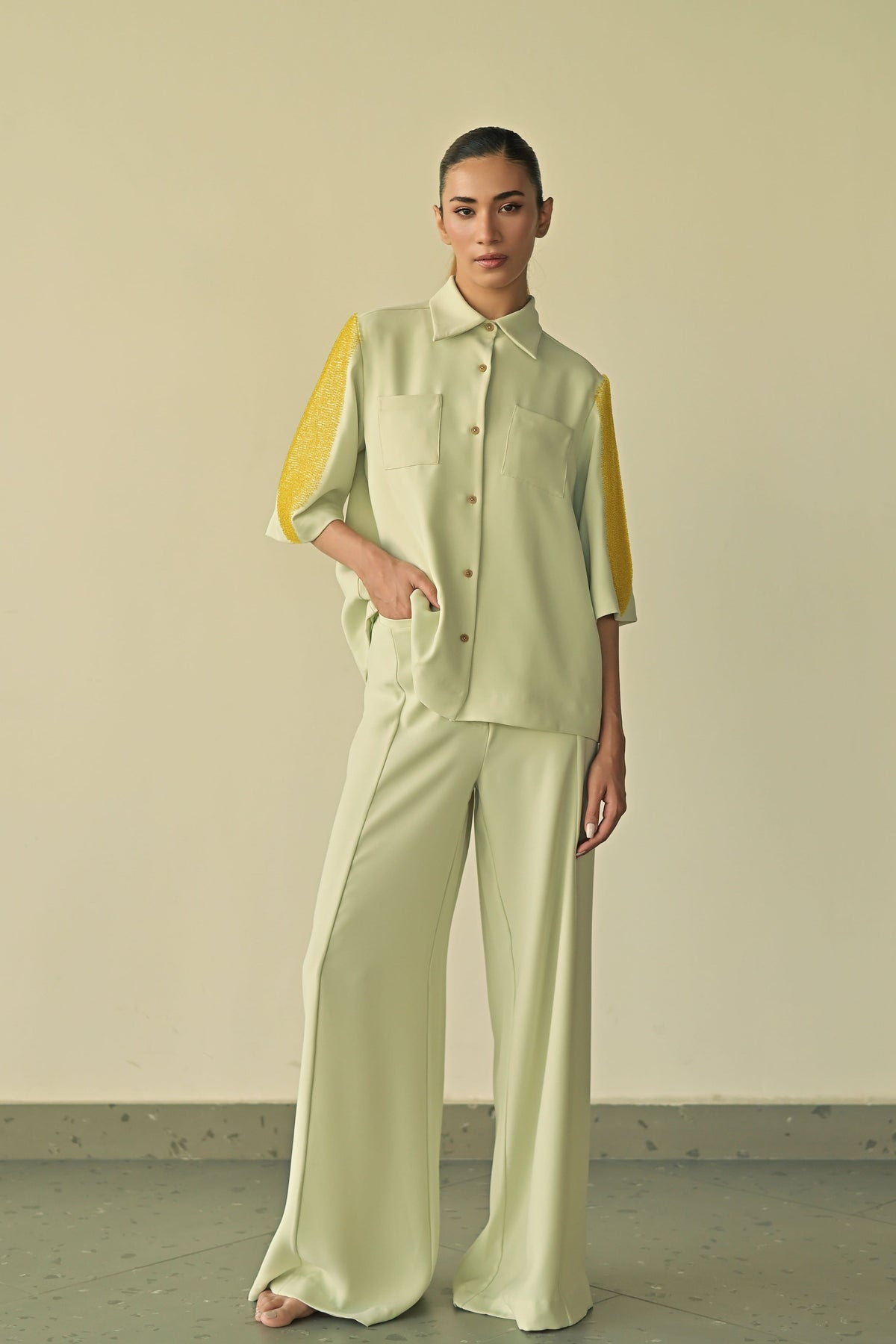 Mint Green Parallel Trousers