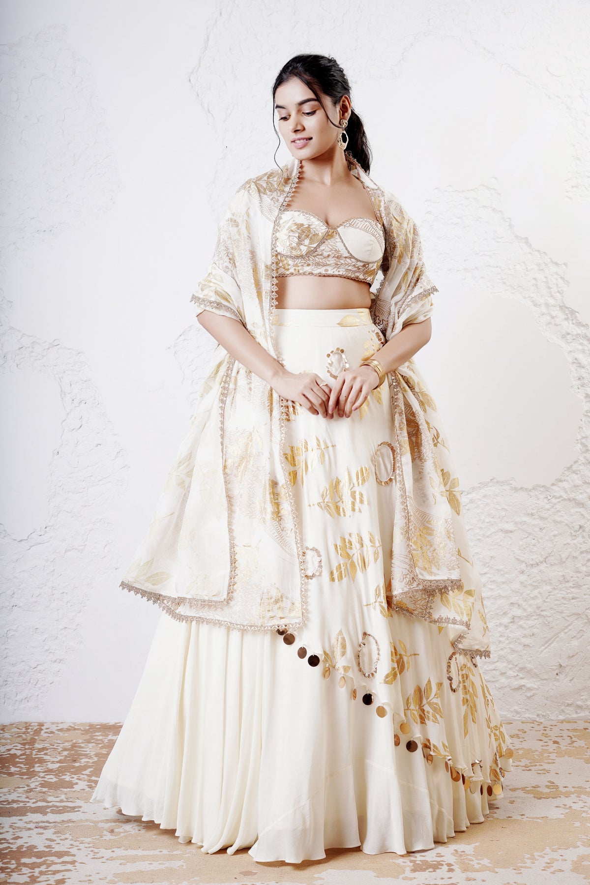 Ivory Leaf Lehenga Set