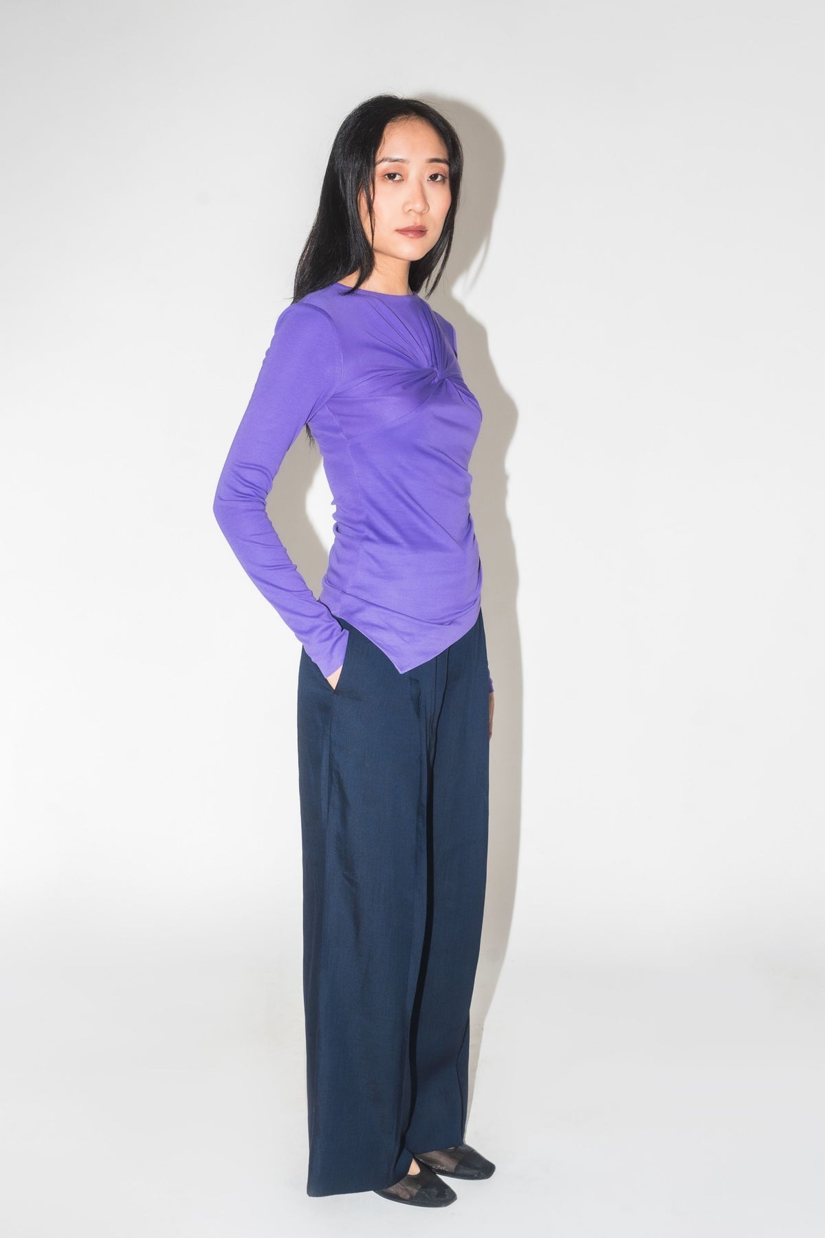 Iris Draped Purple Top