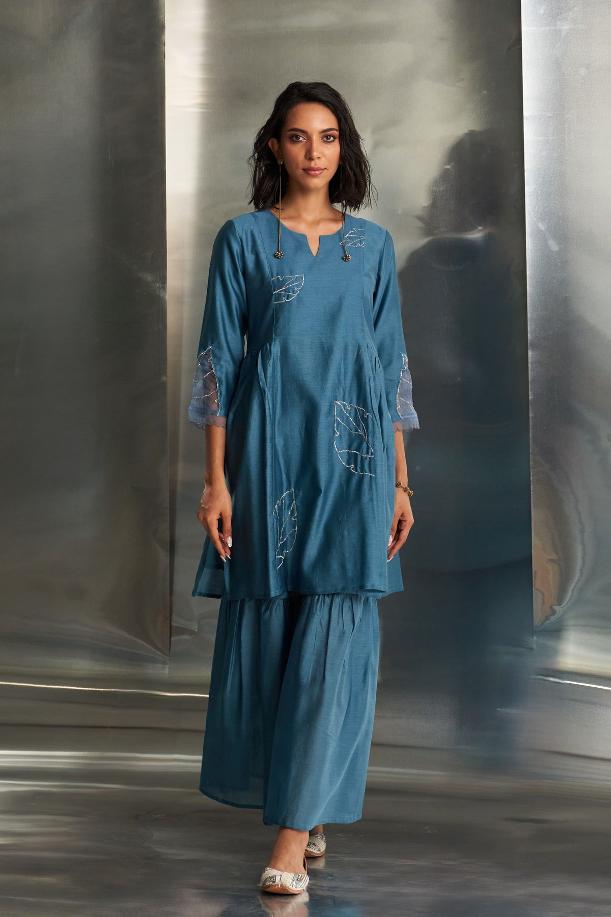 Straight Kurta Set With Sharara