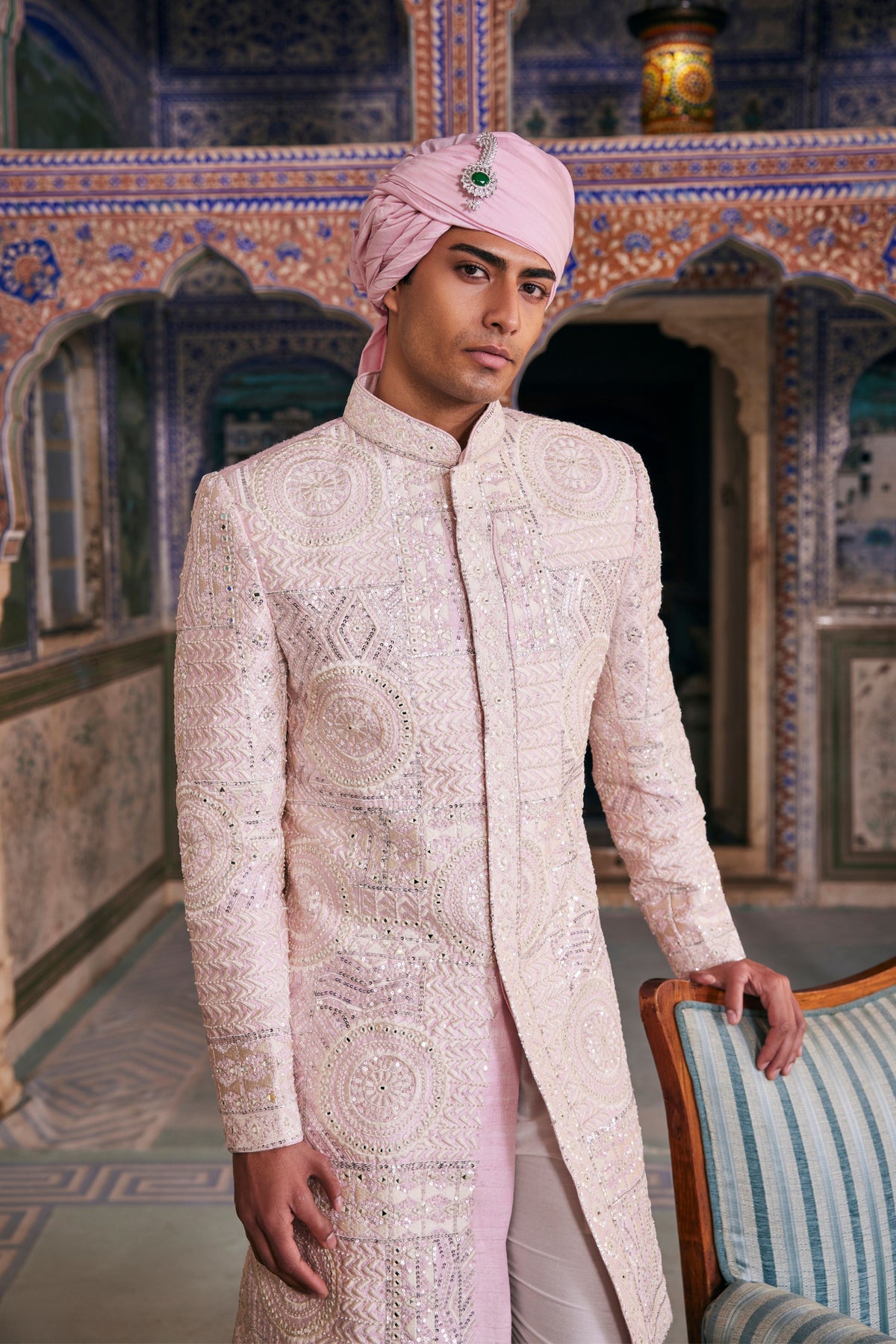 Pink Ayaan Sherwani Set