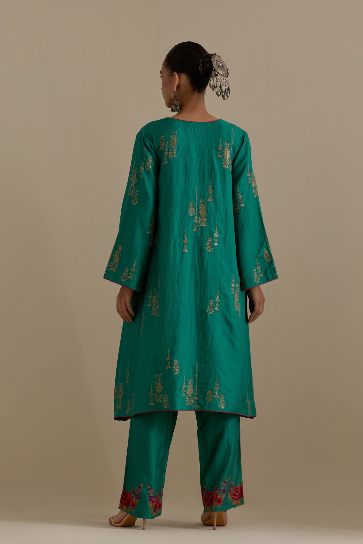 Persian Green Short Kurta Set