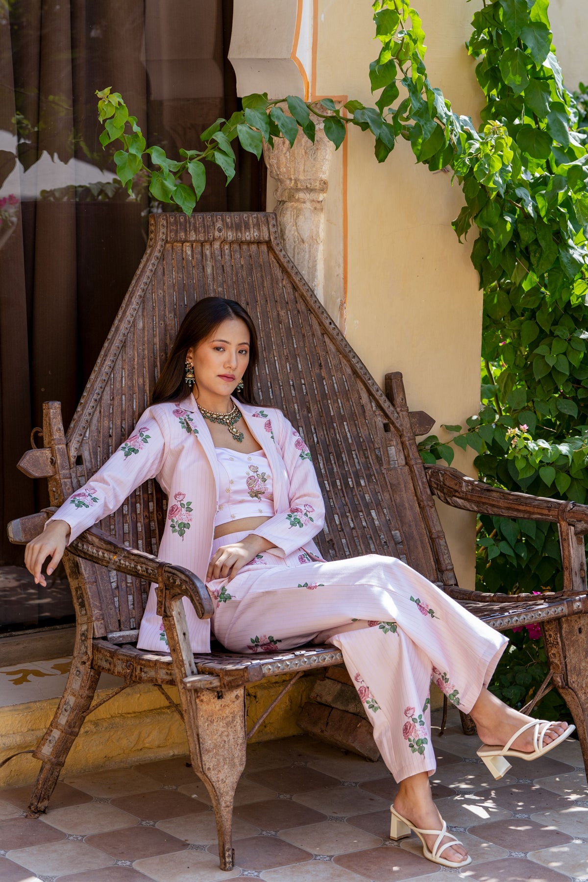 Sweet Pink Striped Pantsuit