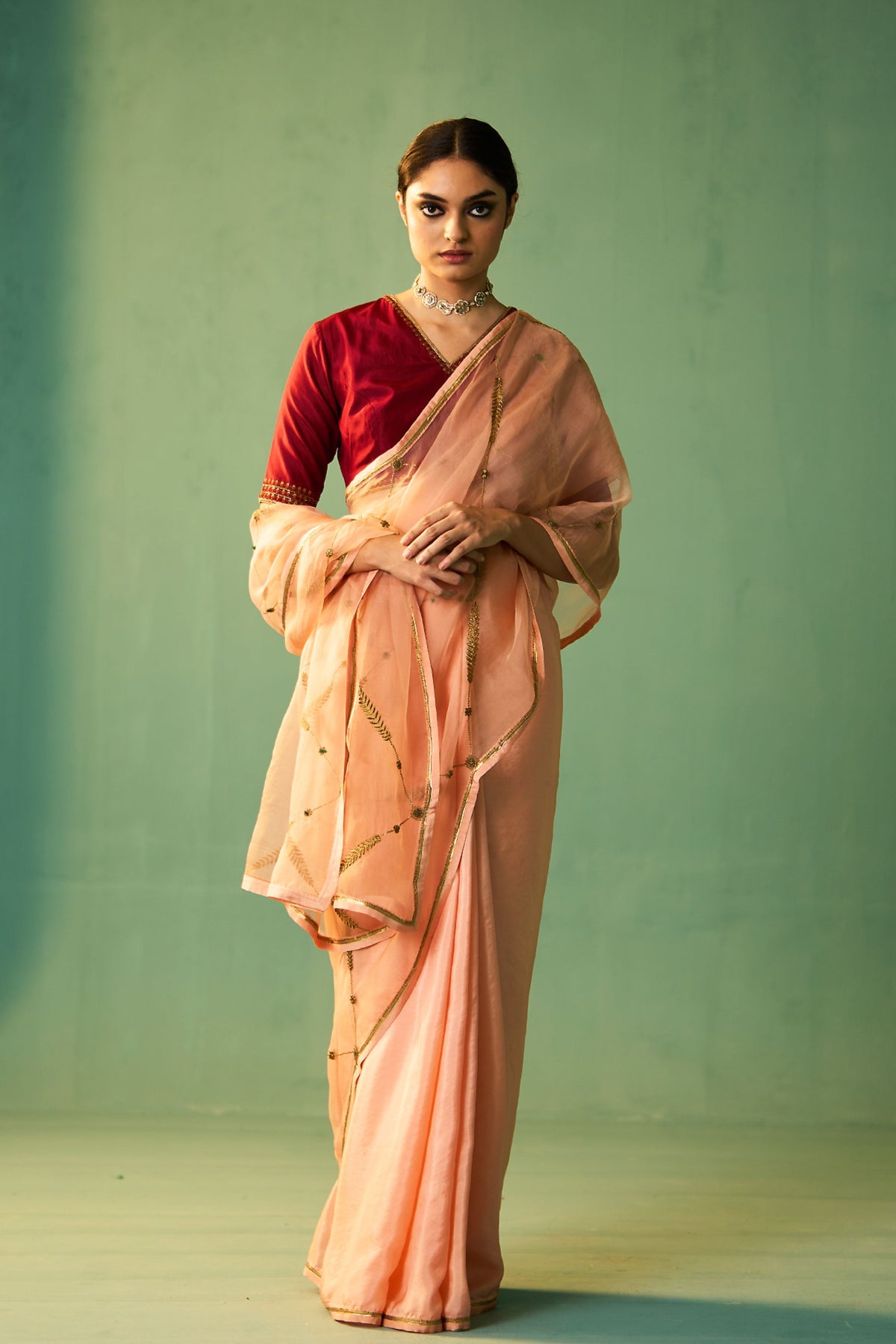 Peach Sabaa Saree