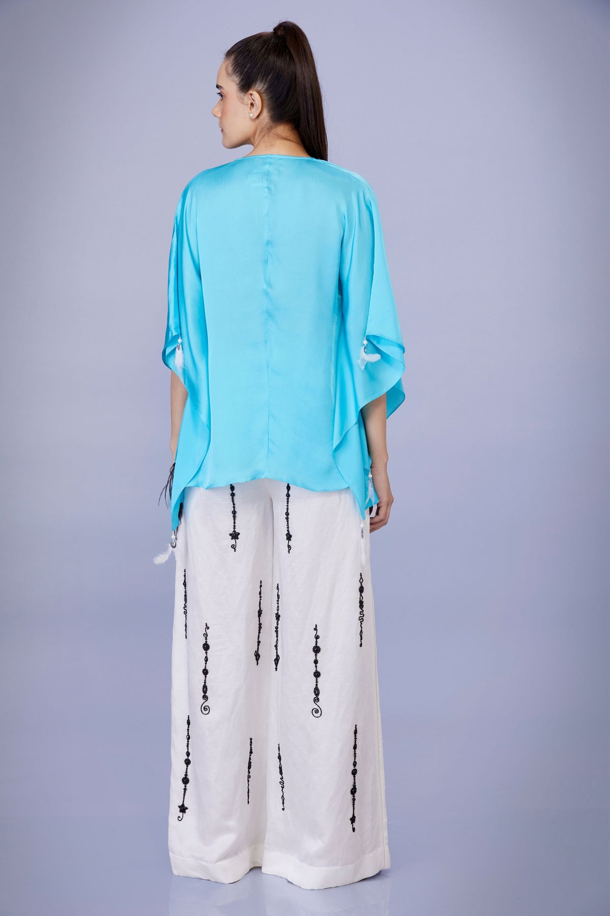 Pop Blue Draped Kaftan