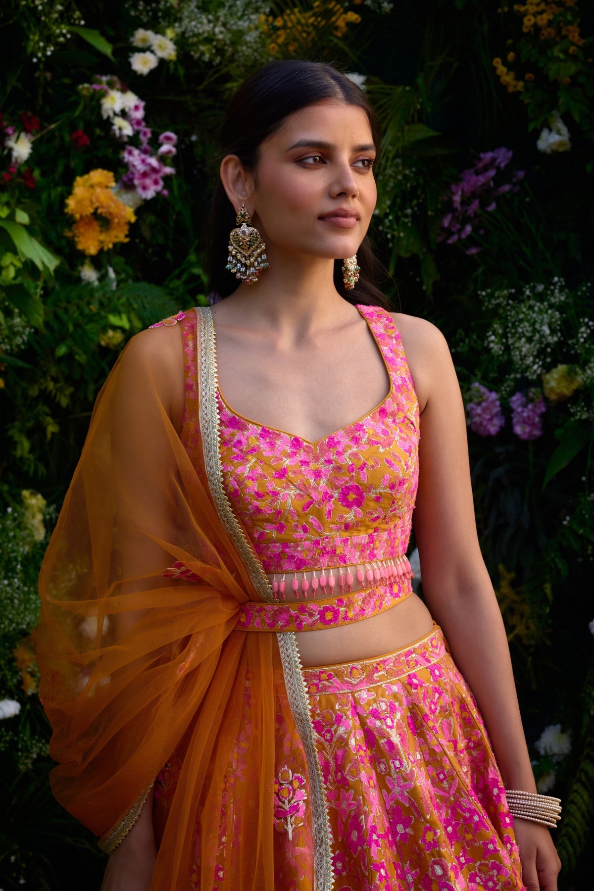 Apricot Orange Lehenga Set