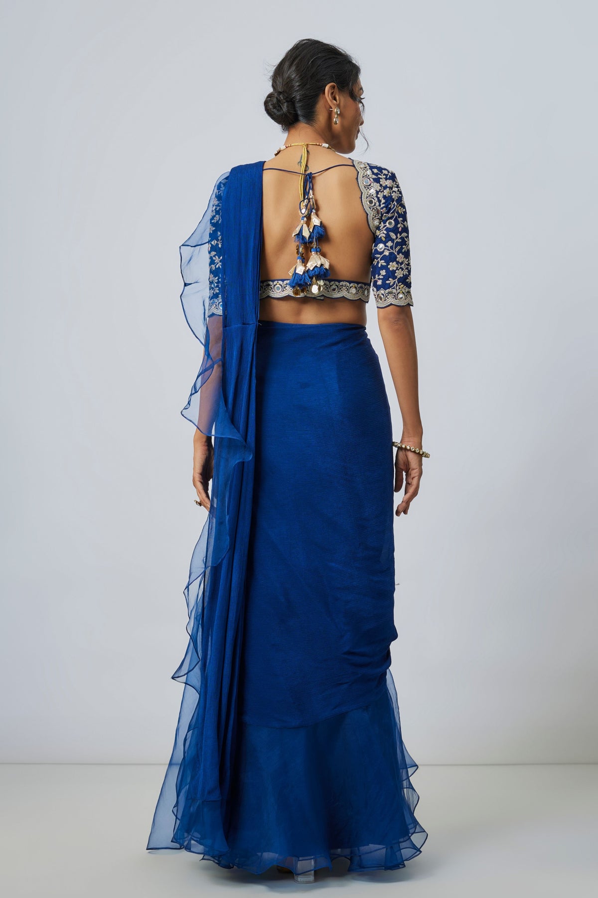 Blue Ganika Saree Set