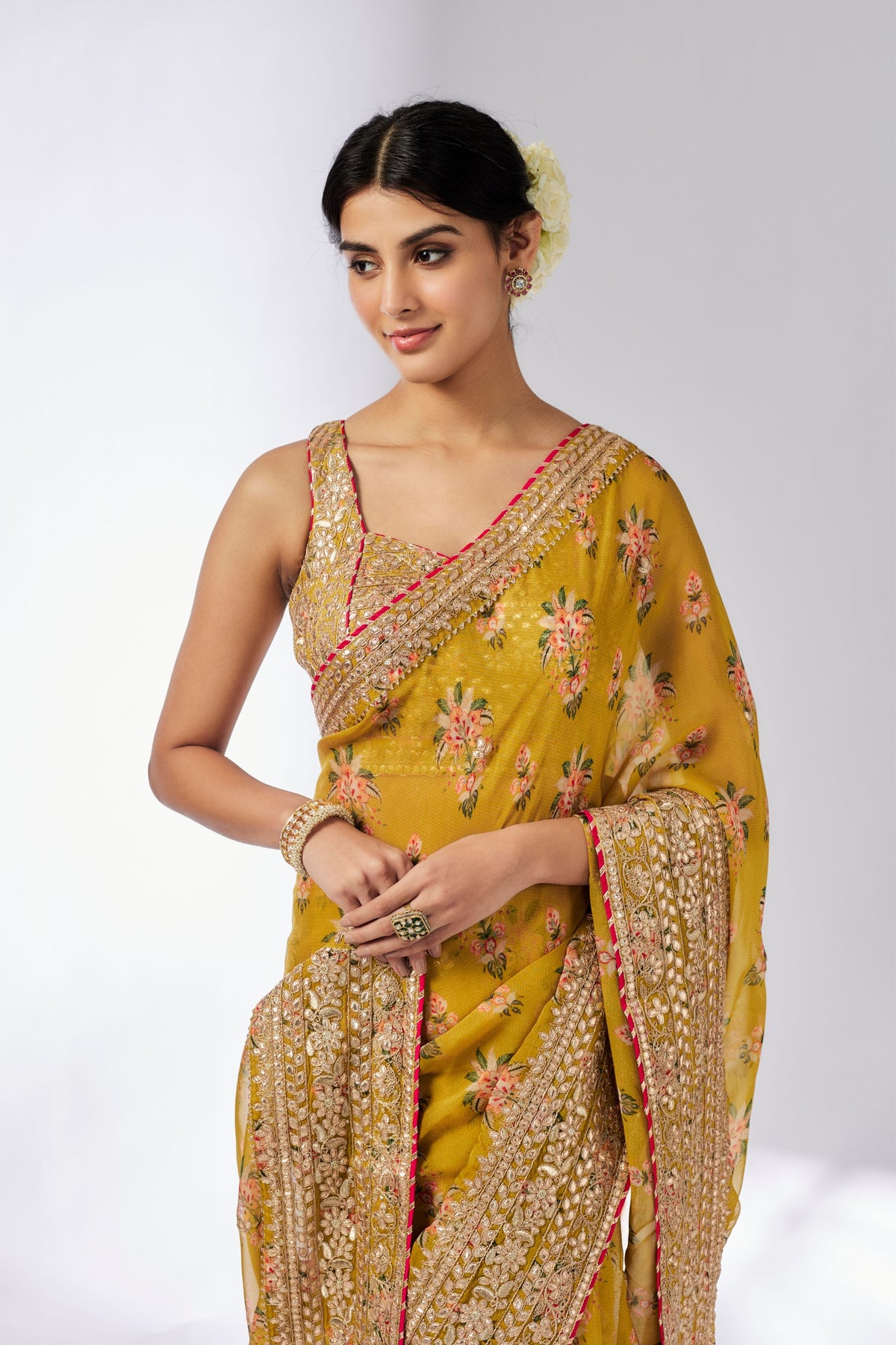 Mustard Masoom Saree Set