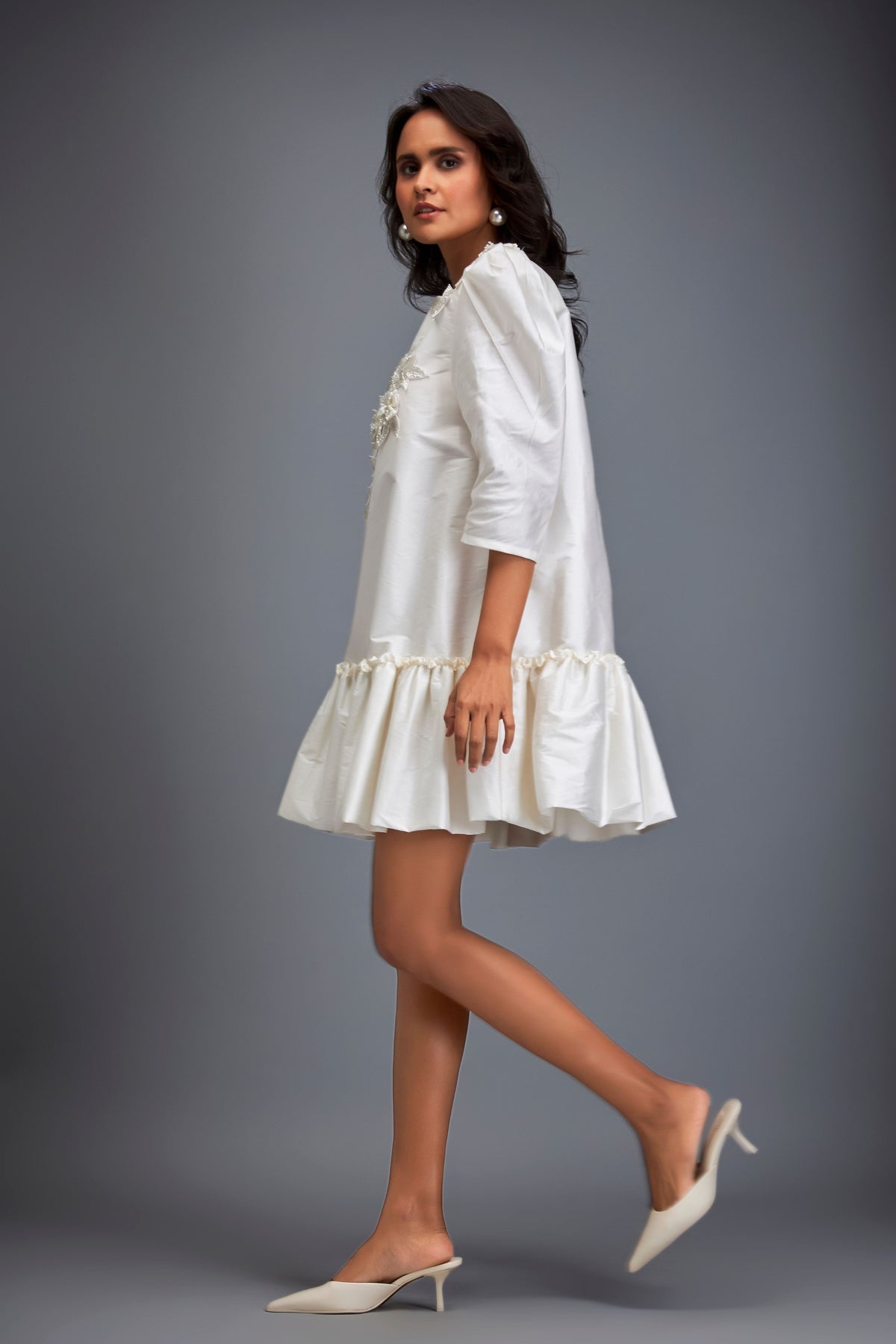 Puff Sleeve White Dress