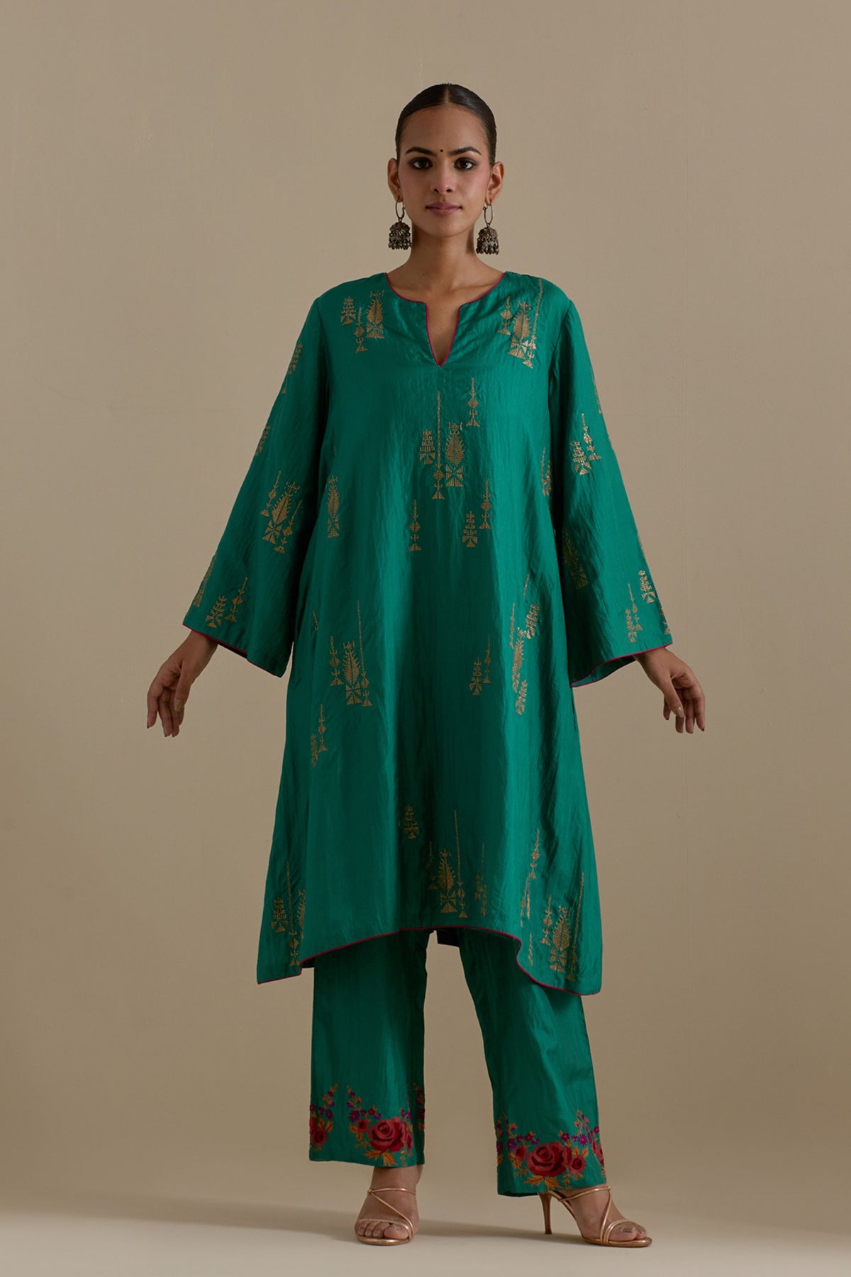 Persian Green Short Kurta Set