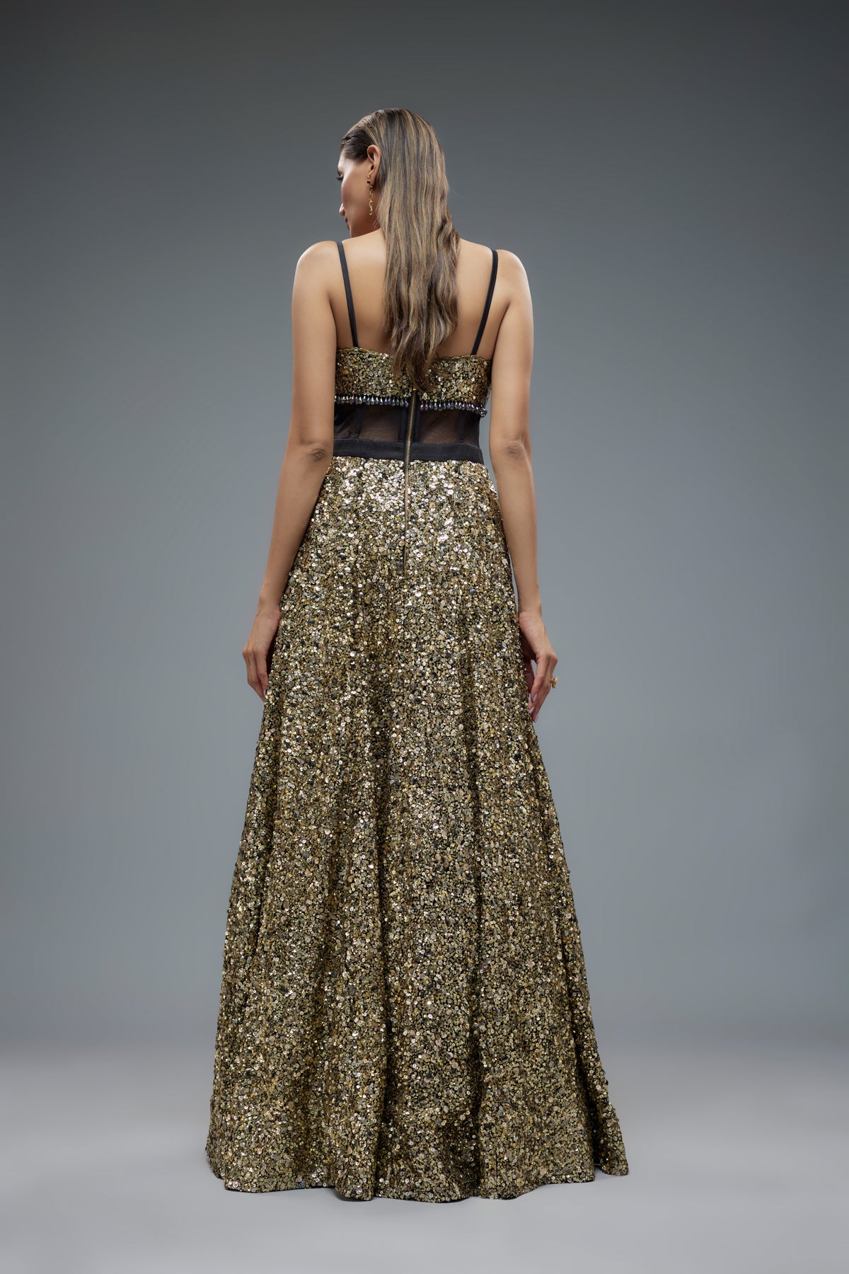 Antique Gold Embellished Gown