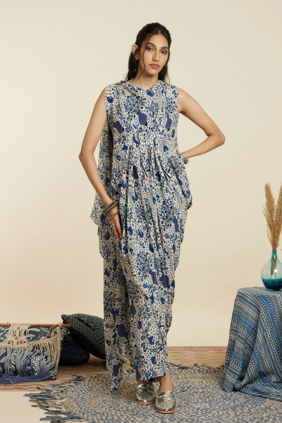 Safar Blue Print Co-ord Set