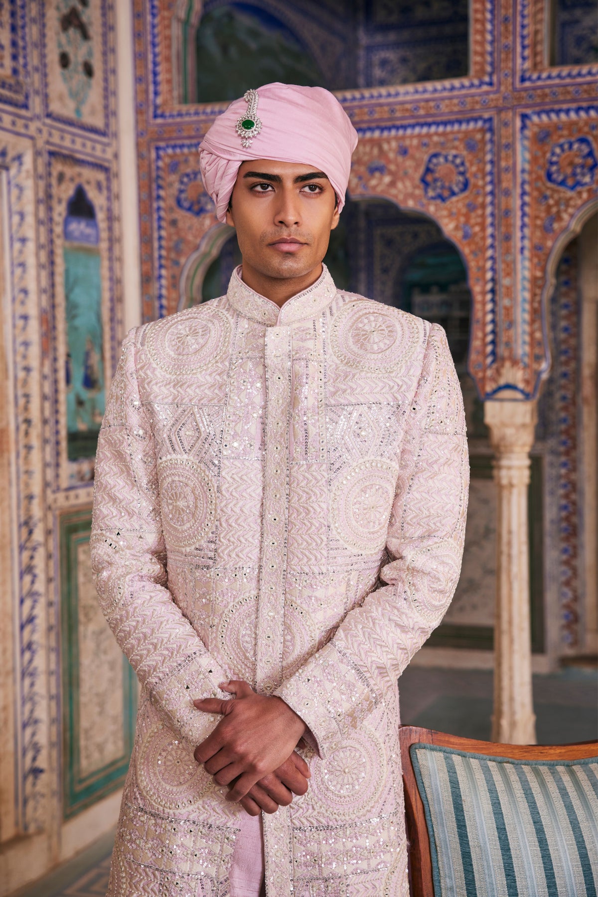 Pink Ayaan Sherwani Set