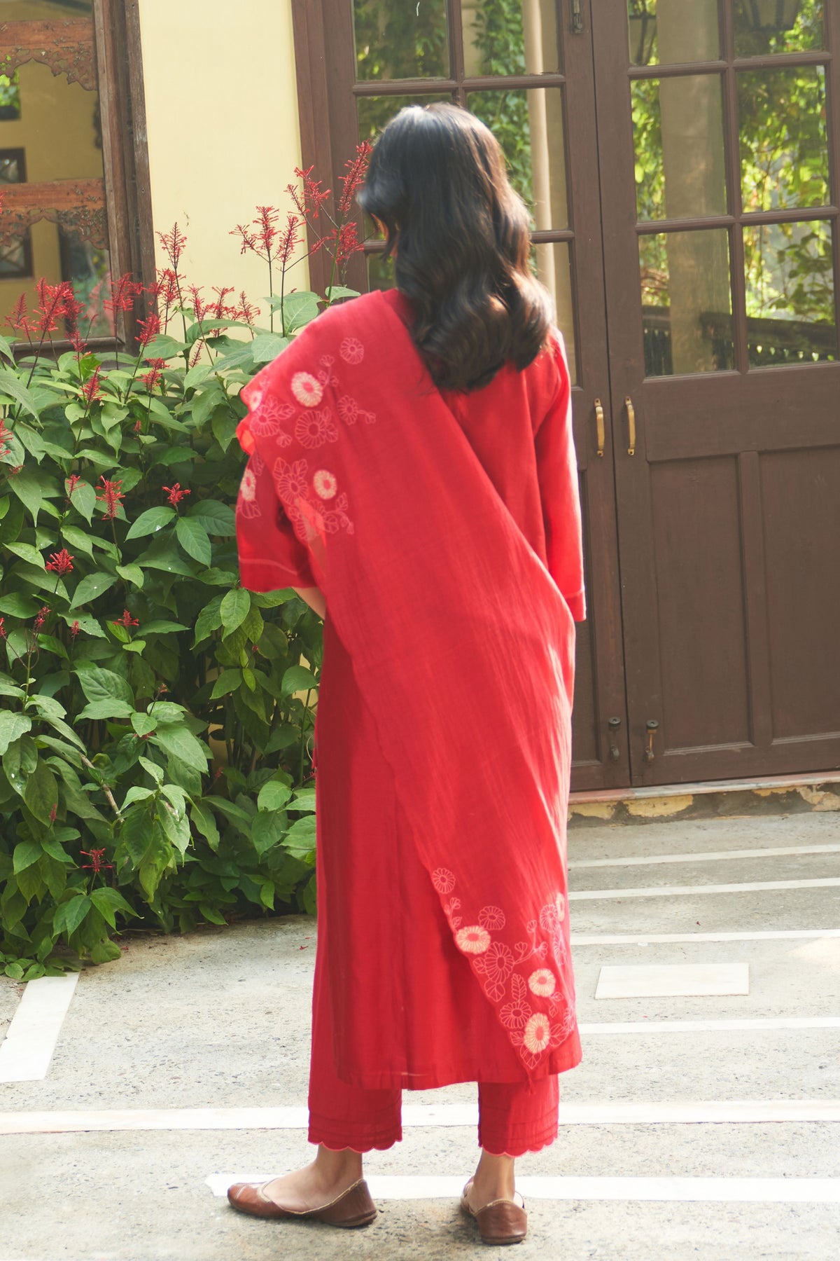 Crimson Embroidered Kurta Set