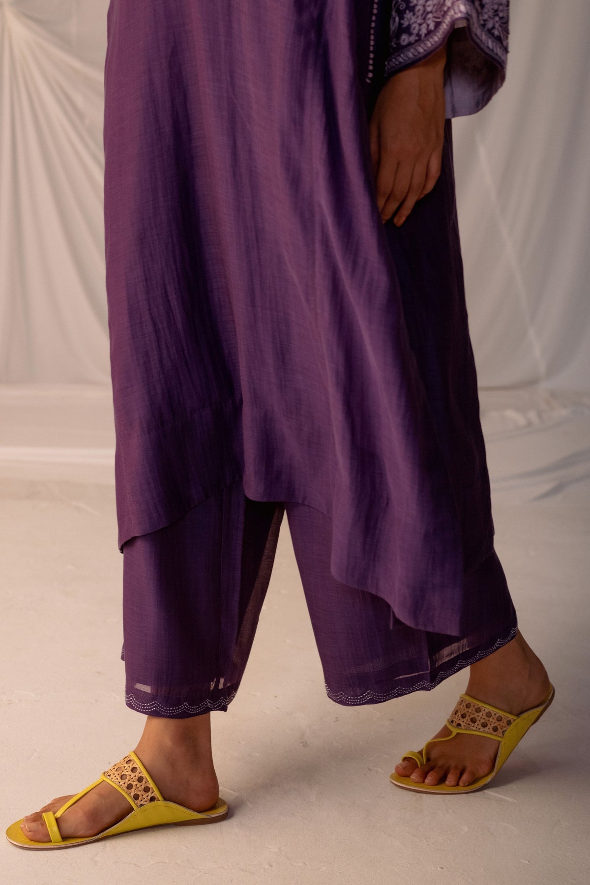 Grape Embroidered Tunic &amp; Trouser Set