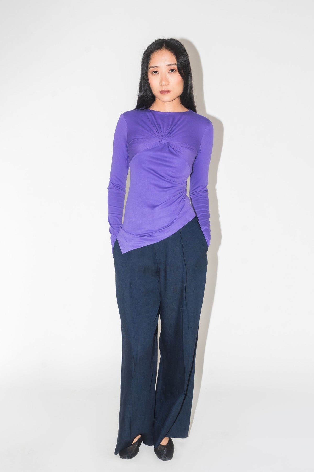 Iris Draped Purple Top