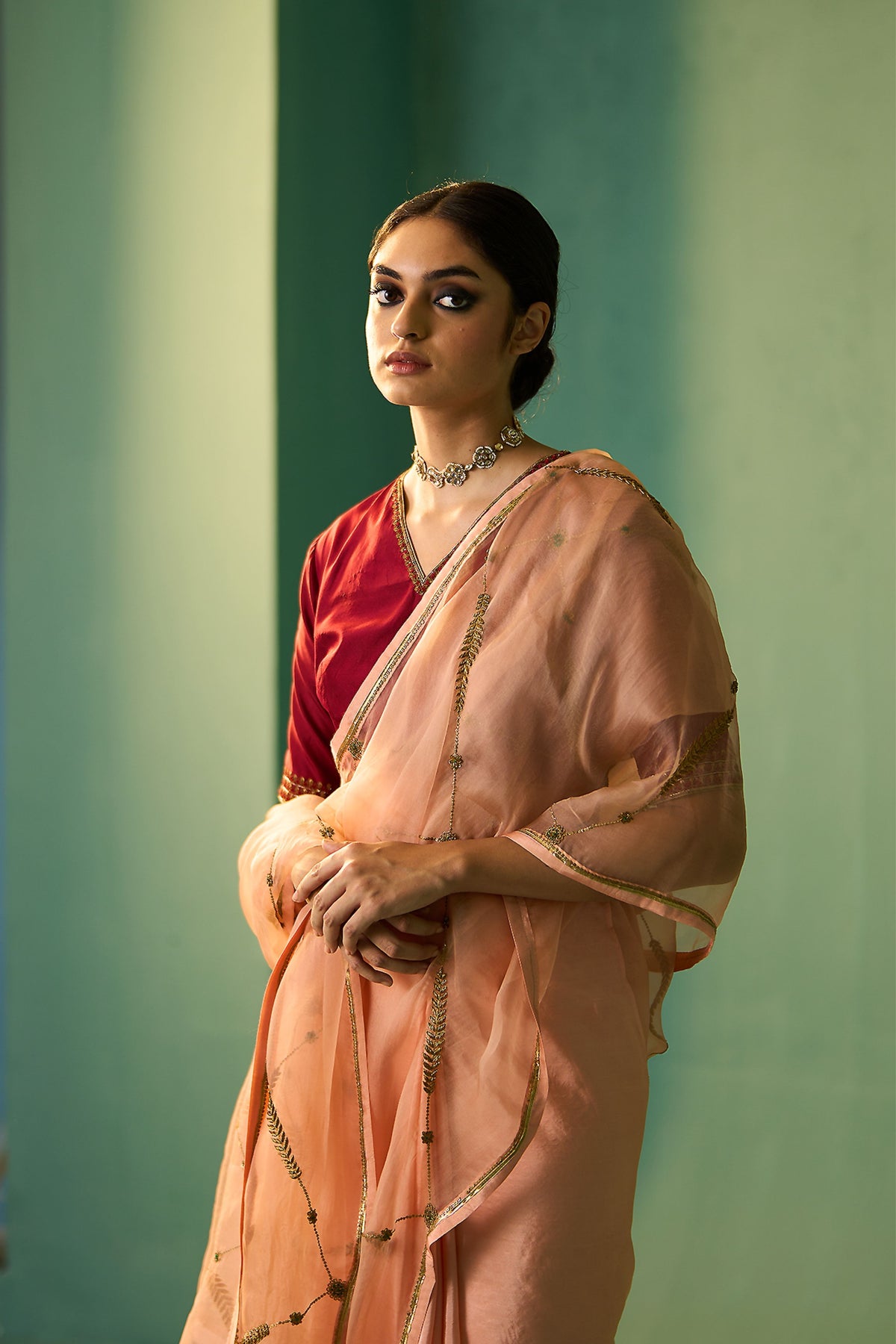 Peach Sabaa Saree