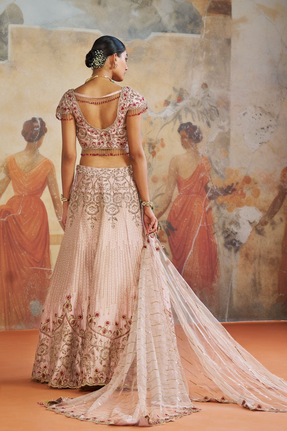 Salmon Pink Lehenga Set