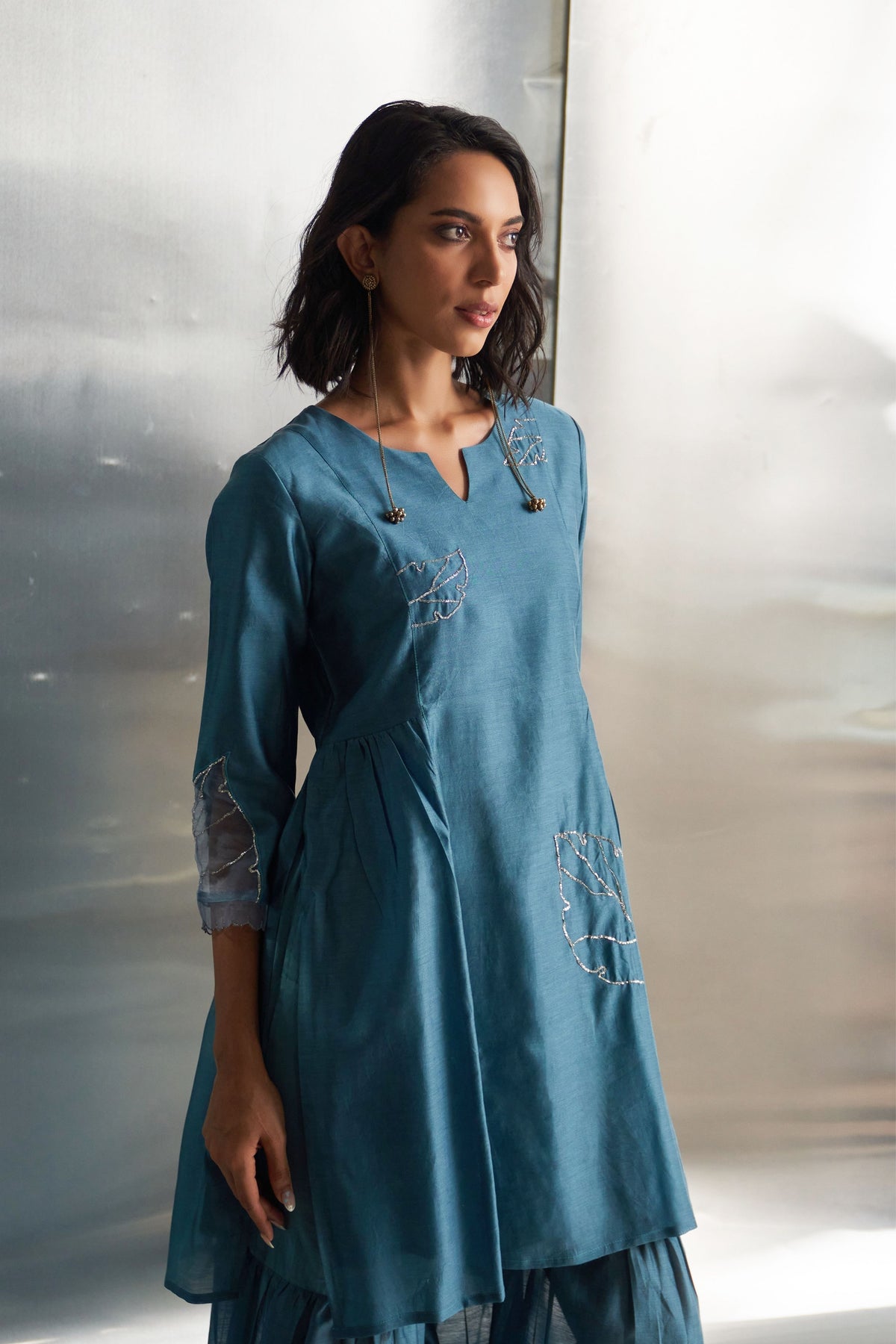 Straight Kurta Set With Sharara