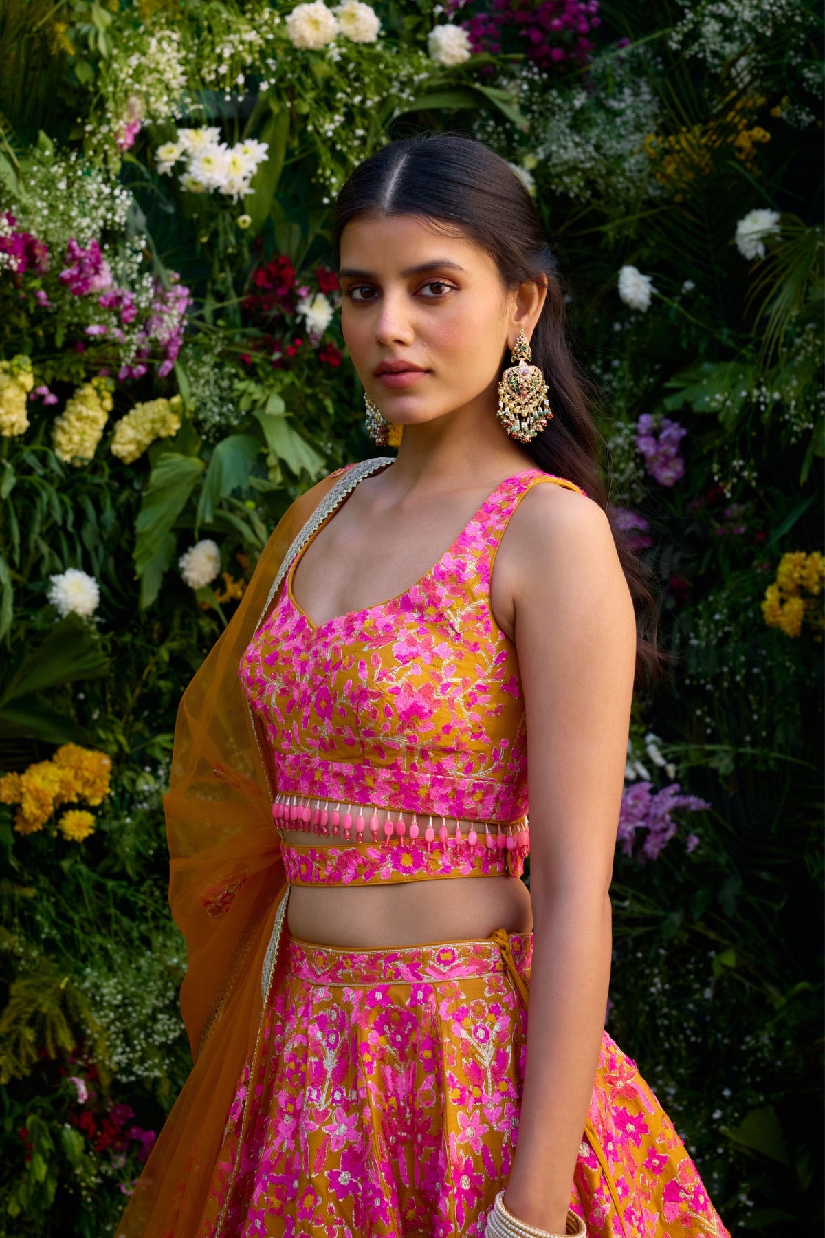 Apricot Orange Lehenga Set