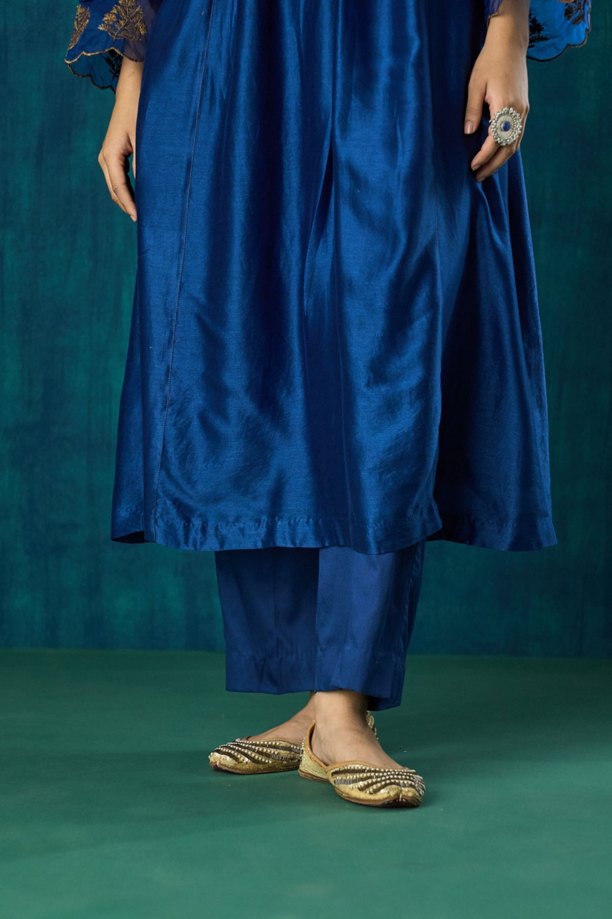 Navy Hand-embroidered Kurta Sets