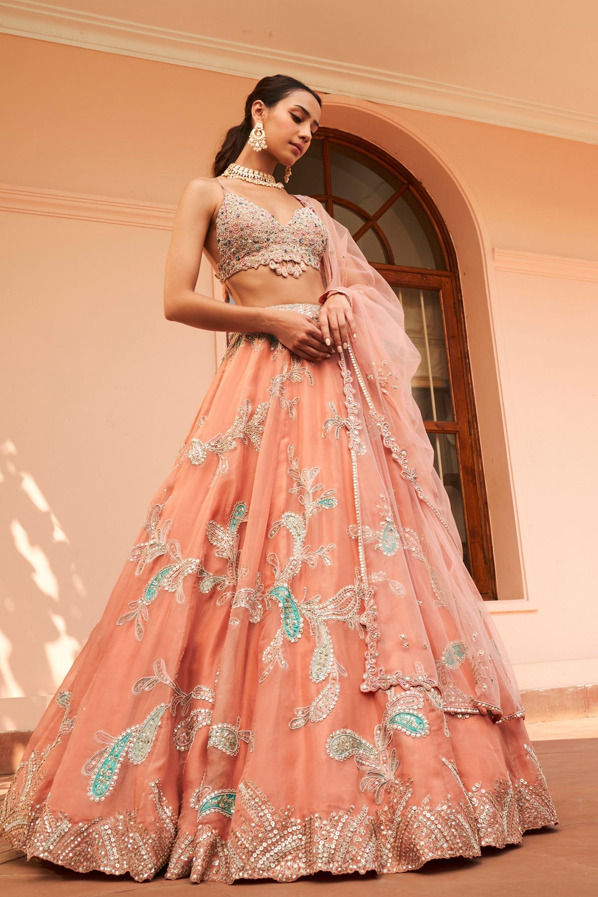 Coral Lehenga