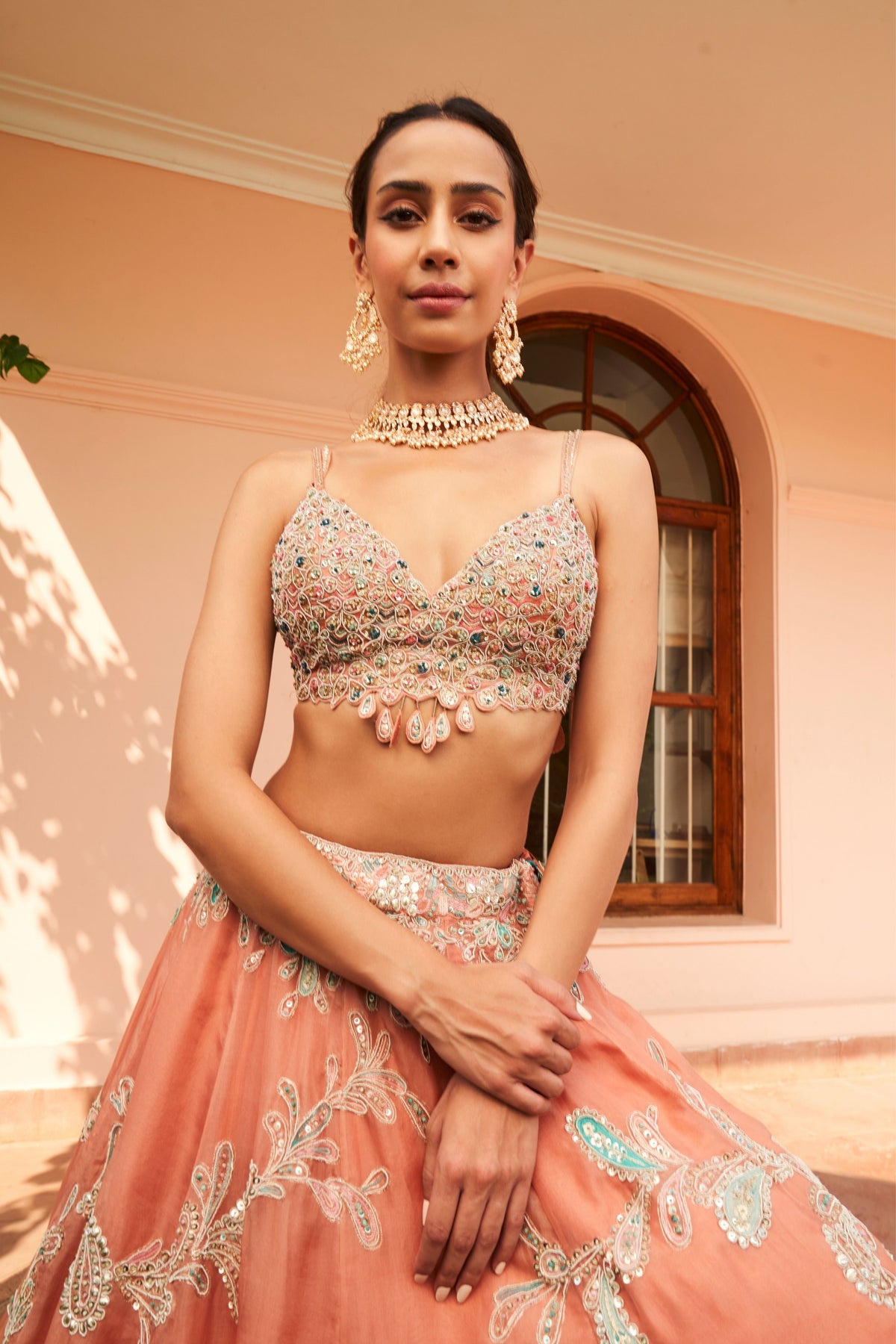 Coral Lehenga