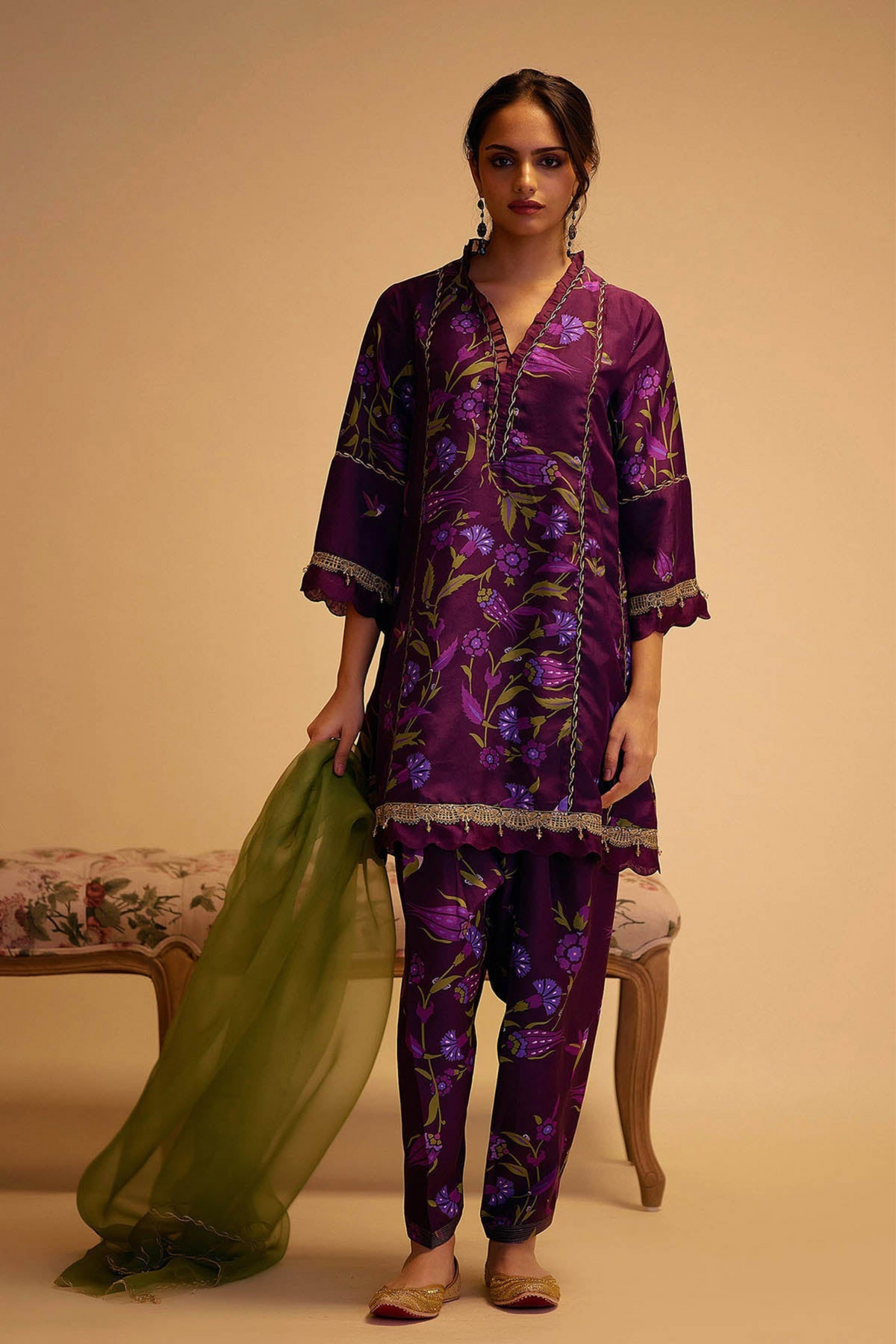 Farida Purple Kurta Set