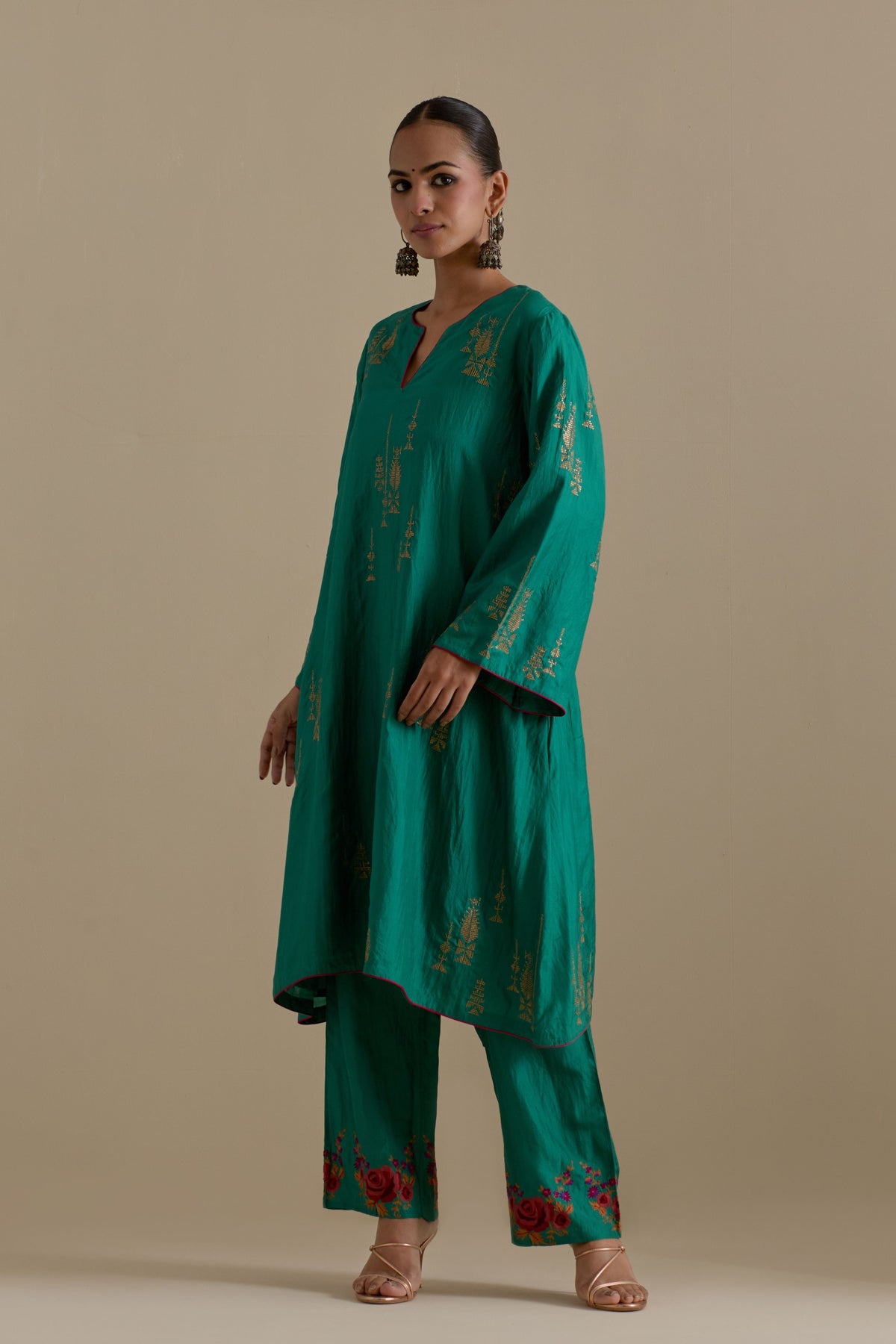 Persian Green Short Kurta Set