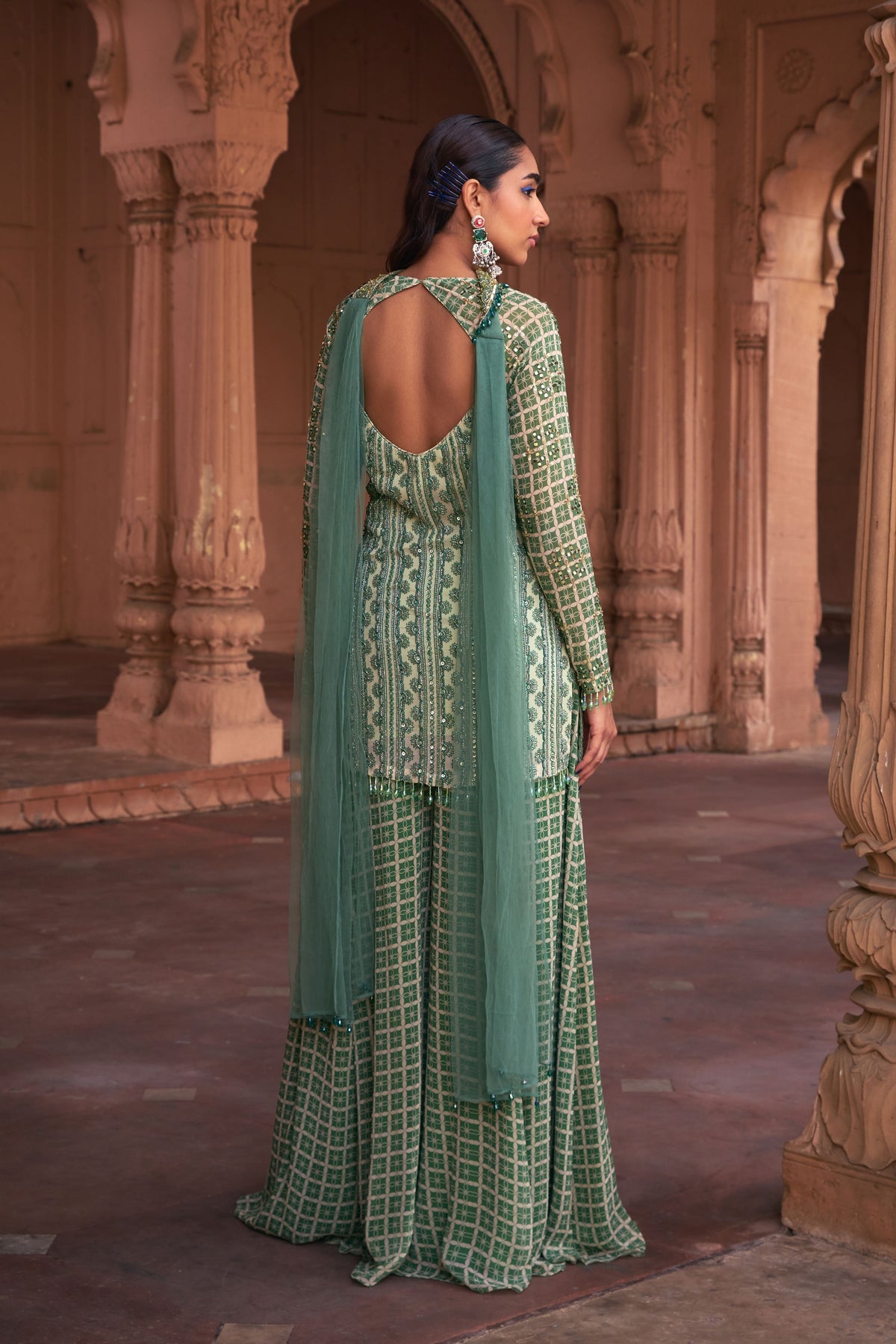 Sage Green Sharara Set