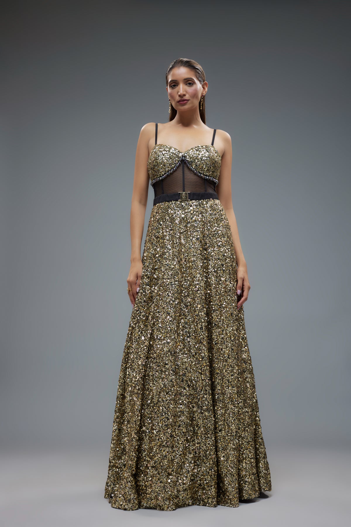 Antique Gold Embellished Gown