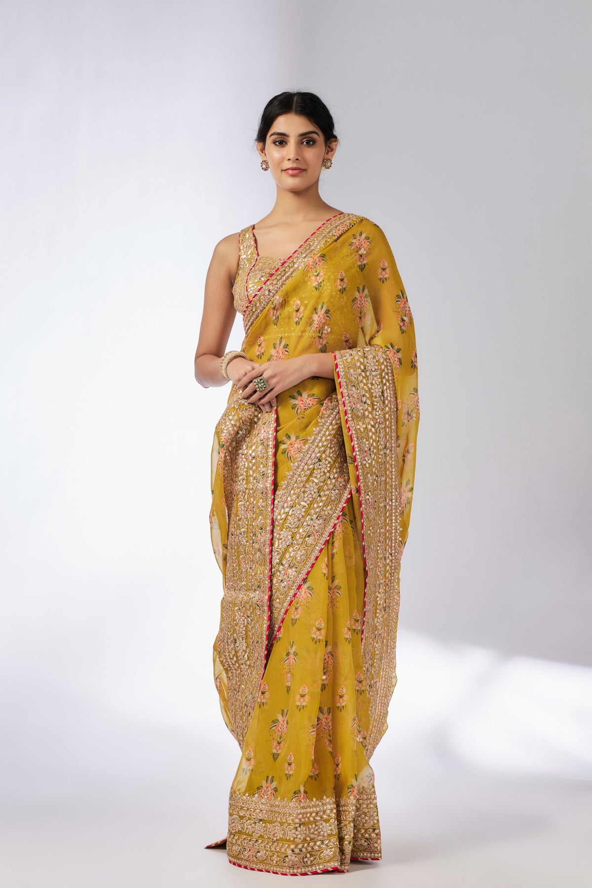 Mustard Masoom Saree Set