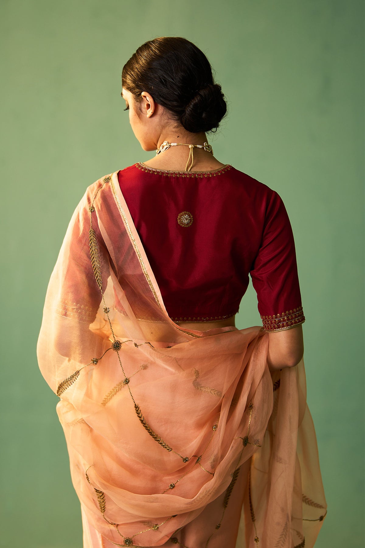 Peach Sabaa Saree