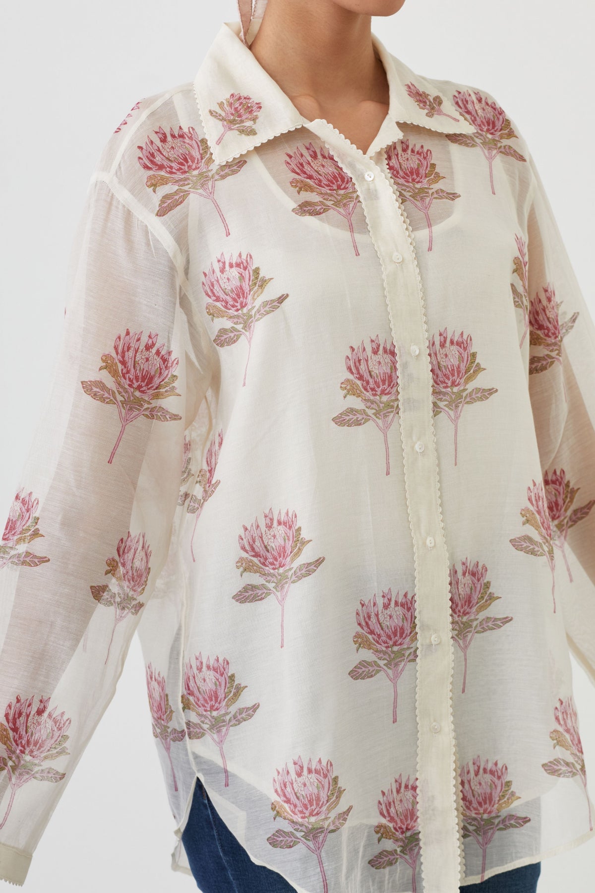 Pink Chanderi Shirt