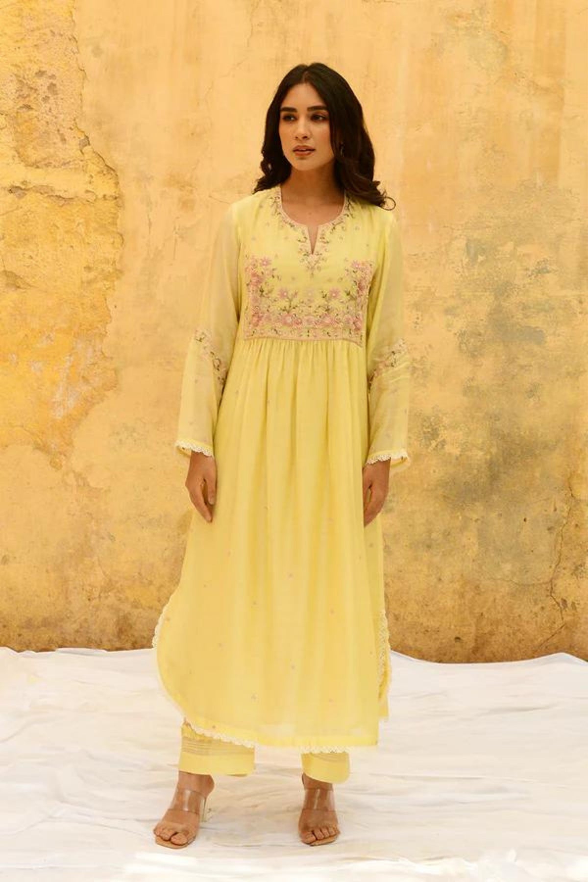 Lemon Yellow Mystic Knot Kurta Set