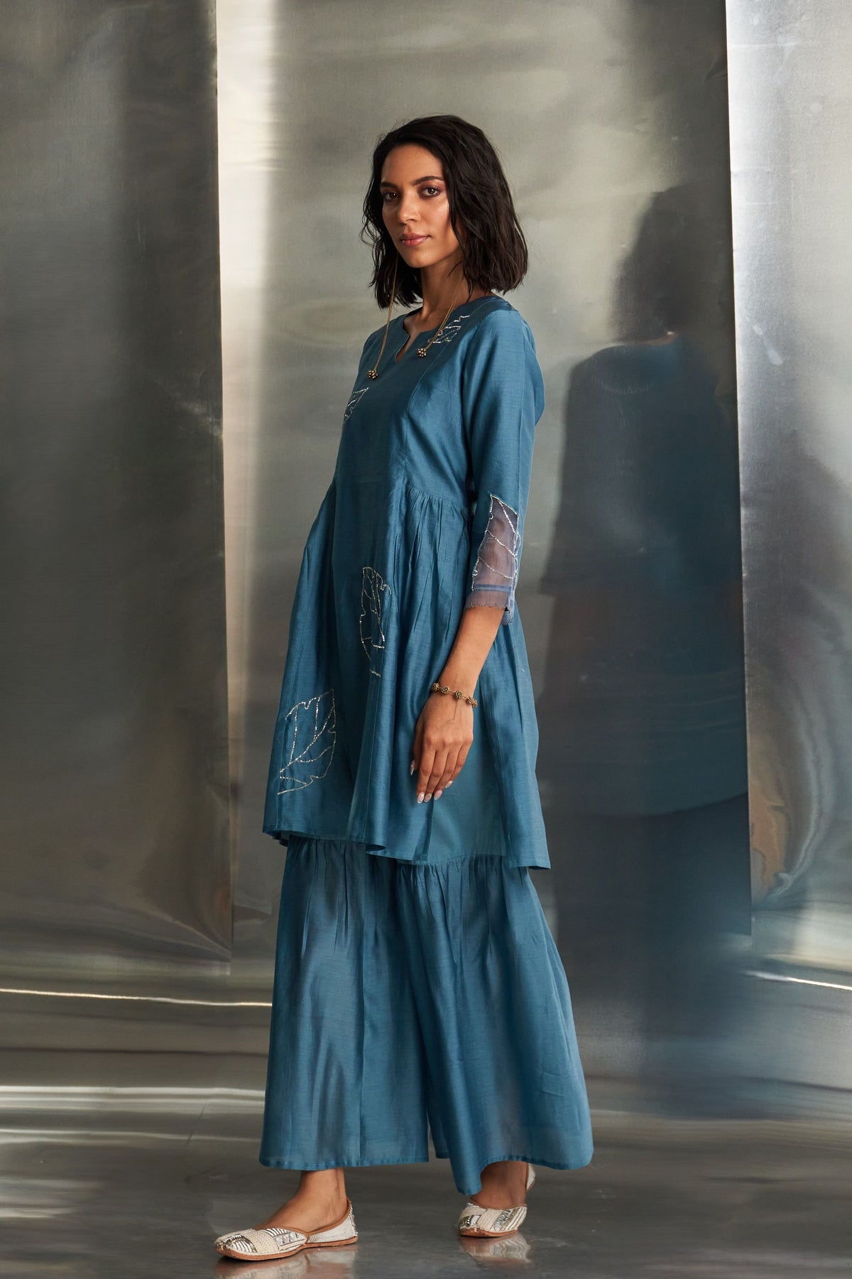 Straight Kurta Set With Sharara