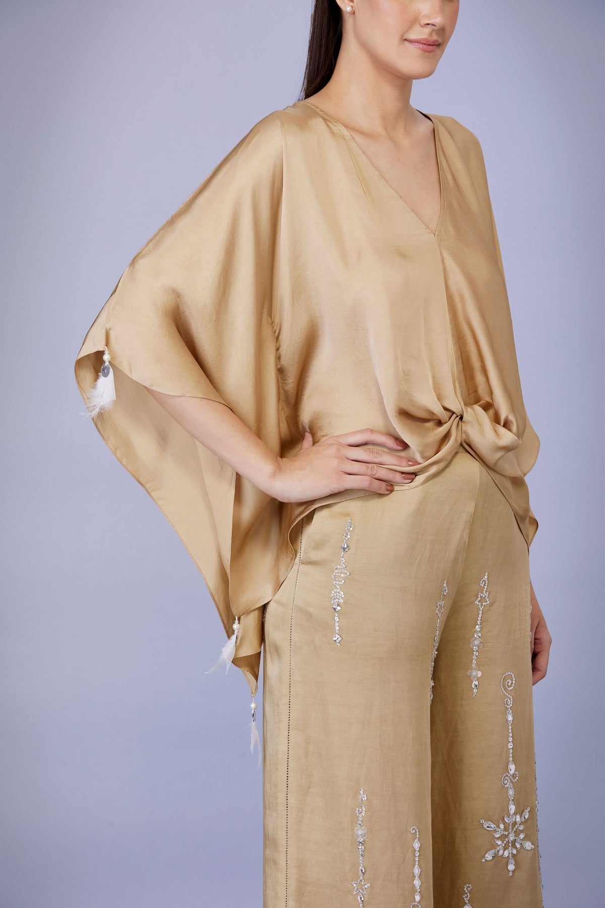 Light Gold Plain Kaftan