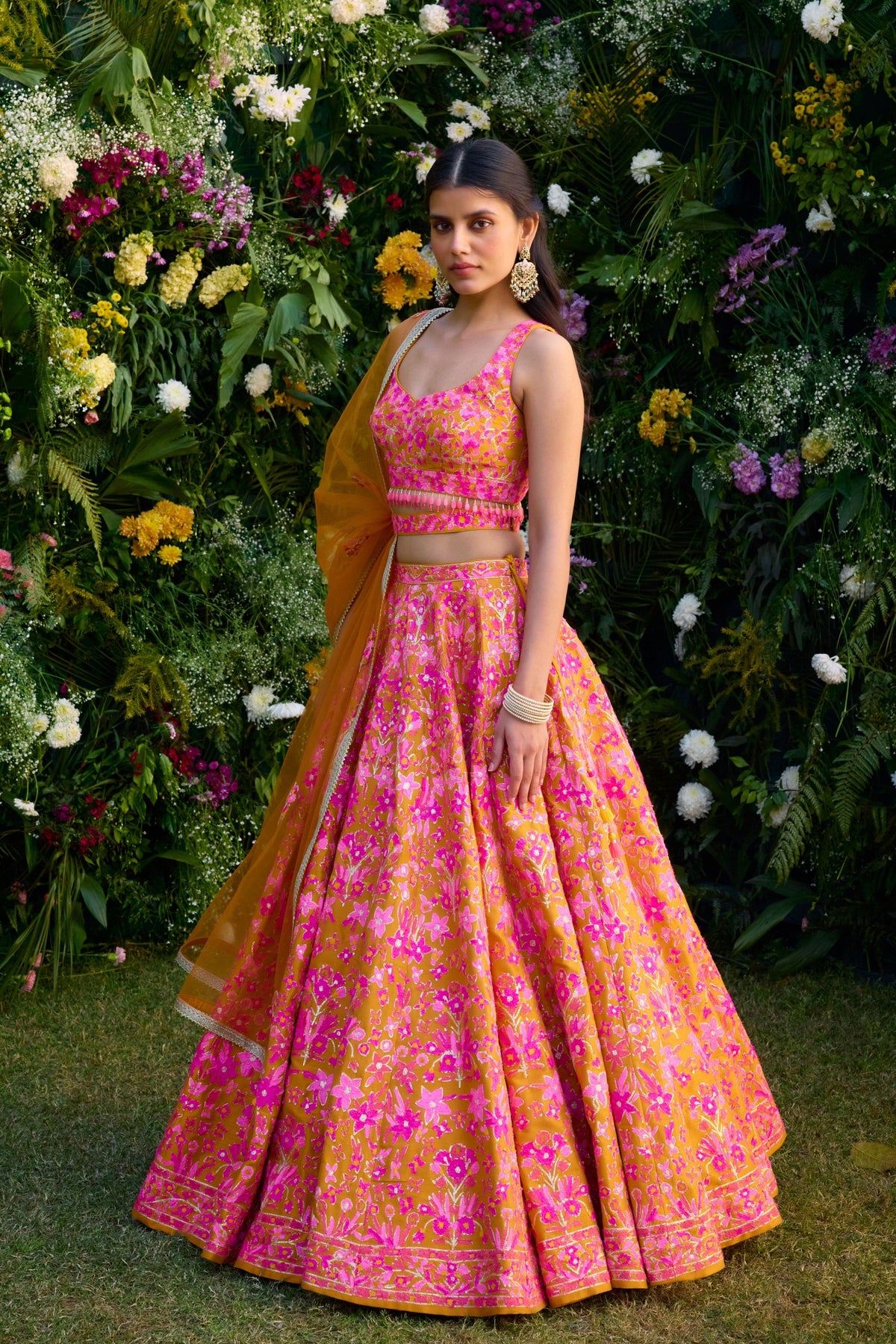 Apricot Orange Lehenga Set