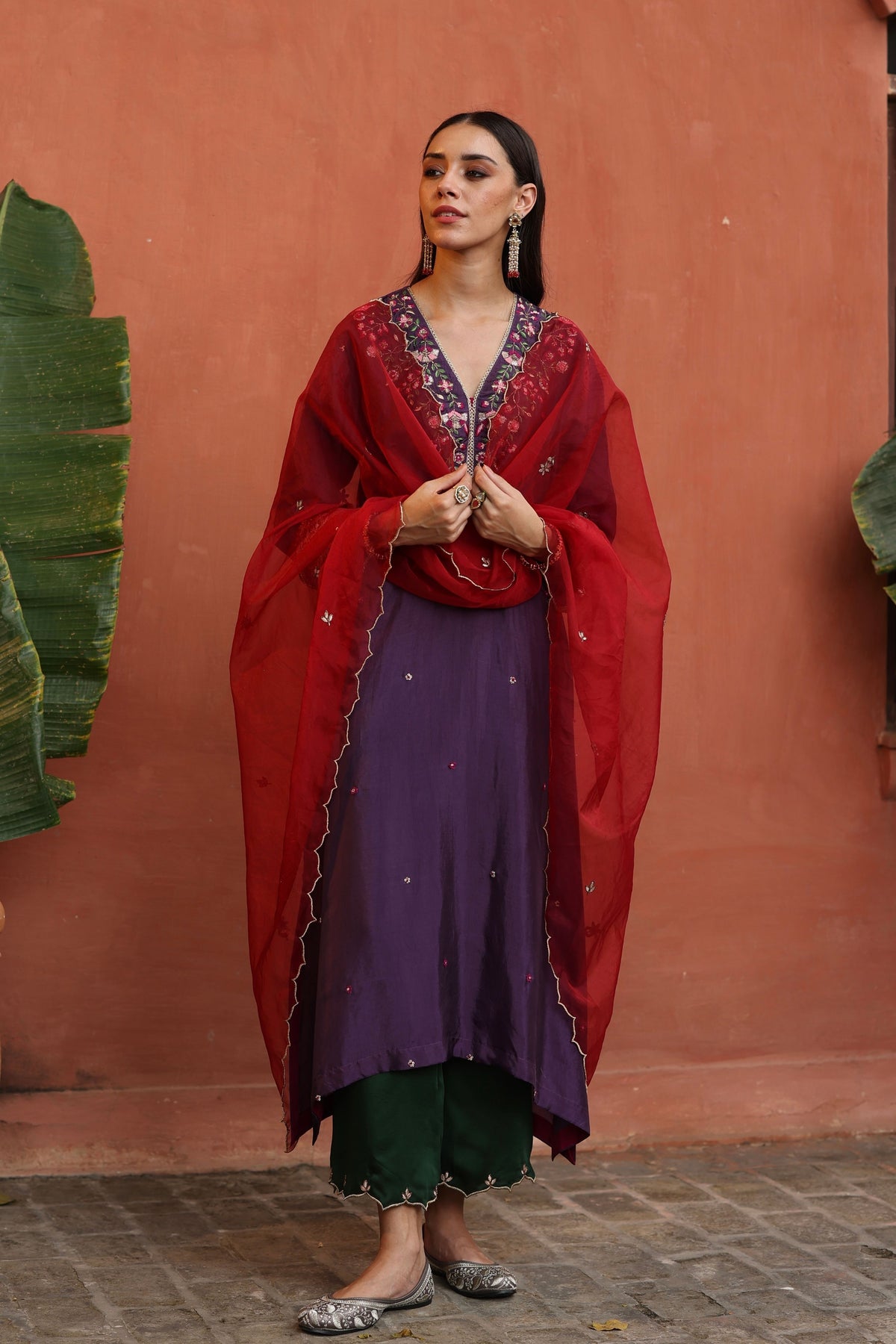 Purple Kaleera Kurta Set