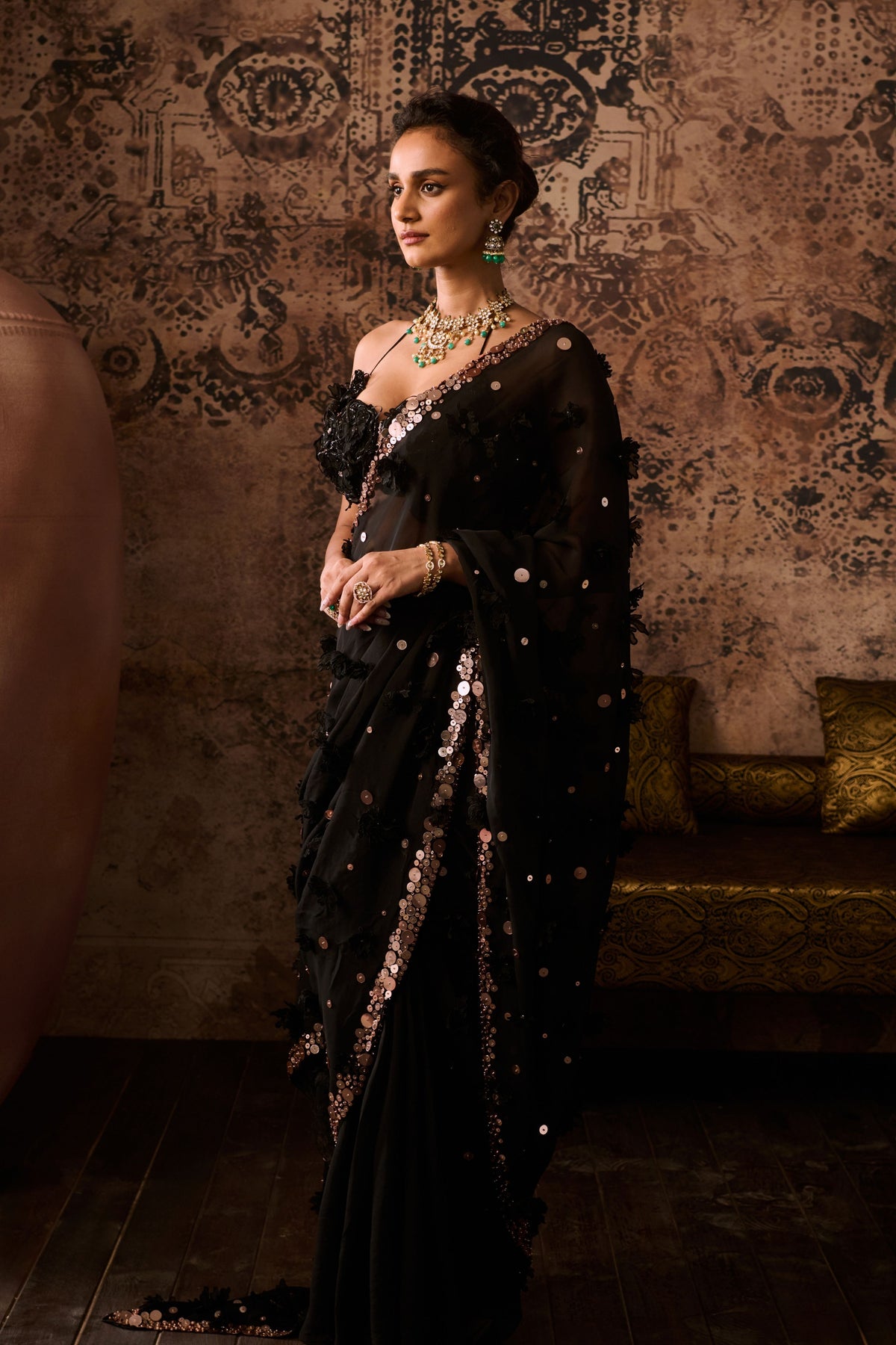 Black Embroidered Saree