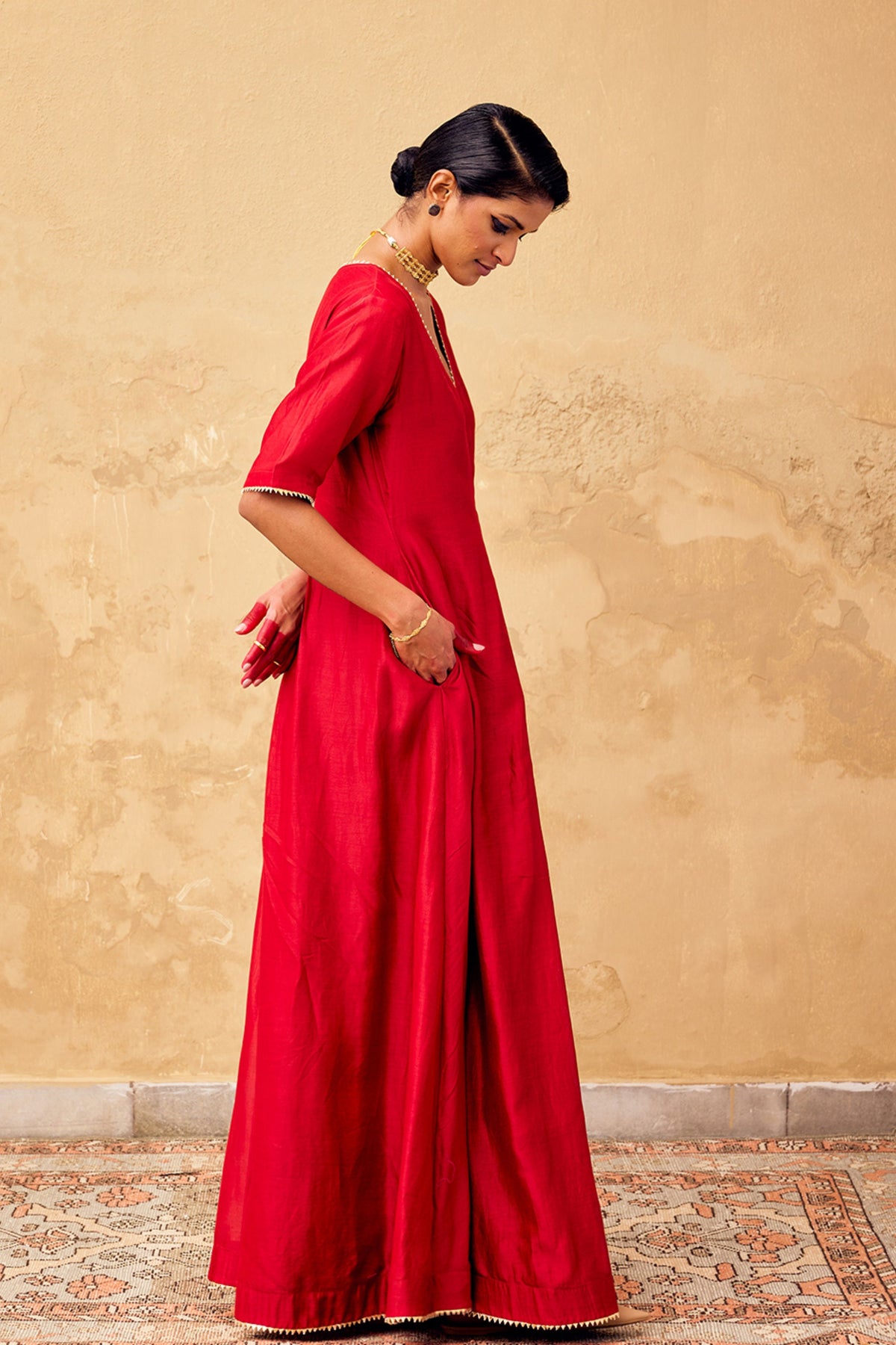 Jashn Jumpsuit in Red