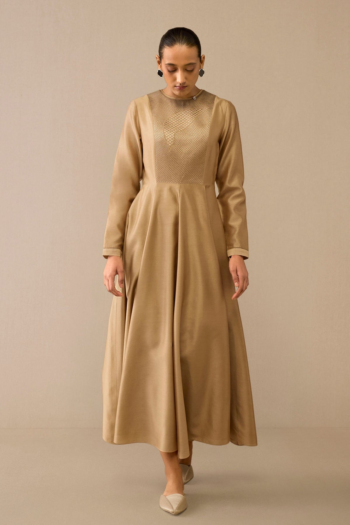 Beige Dilnoor Dress