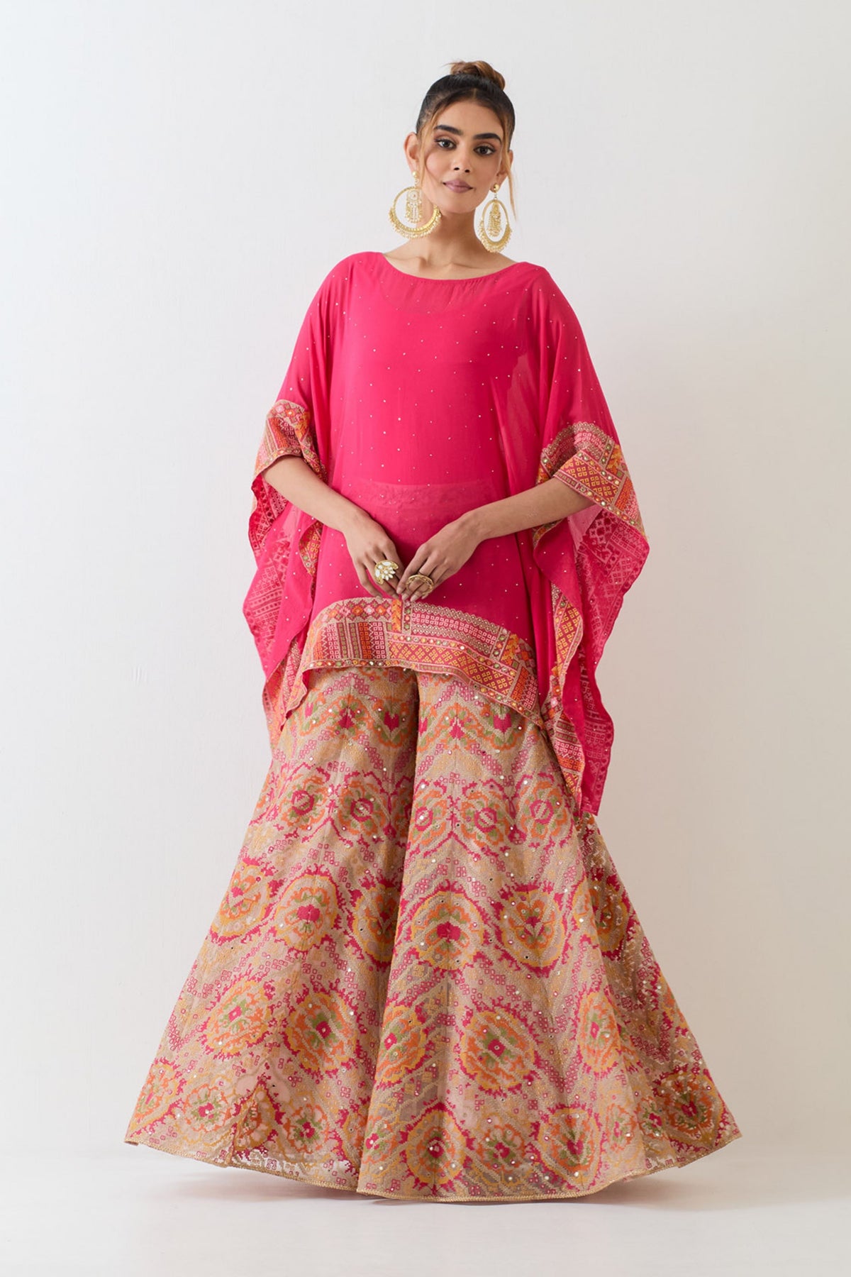 Fuchsia Pink Poncho and Sharara